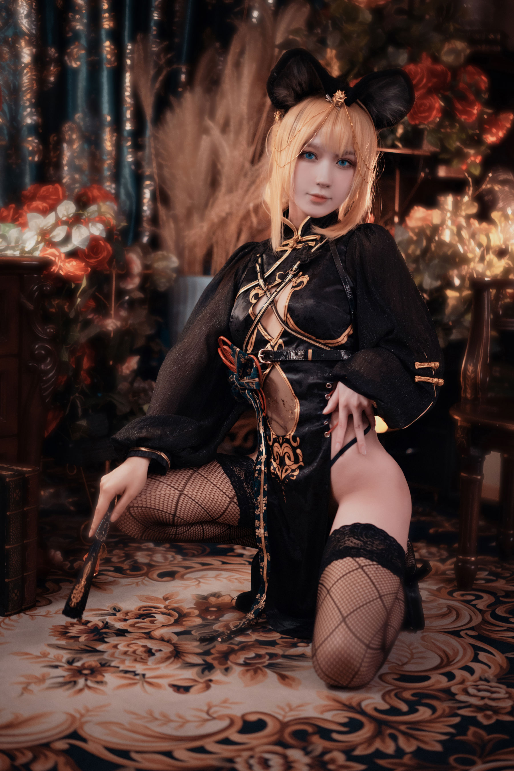 动漫博主阿包也是兔娘 – 只属于你旗袍 Cosplay-第1张