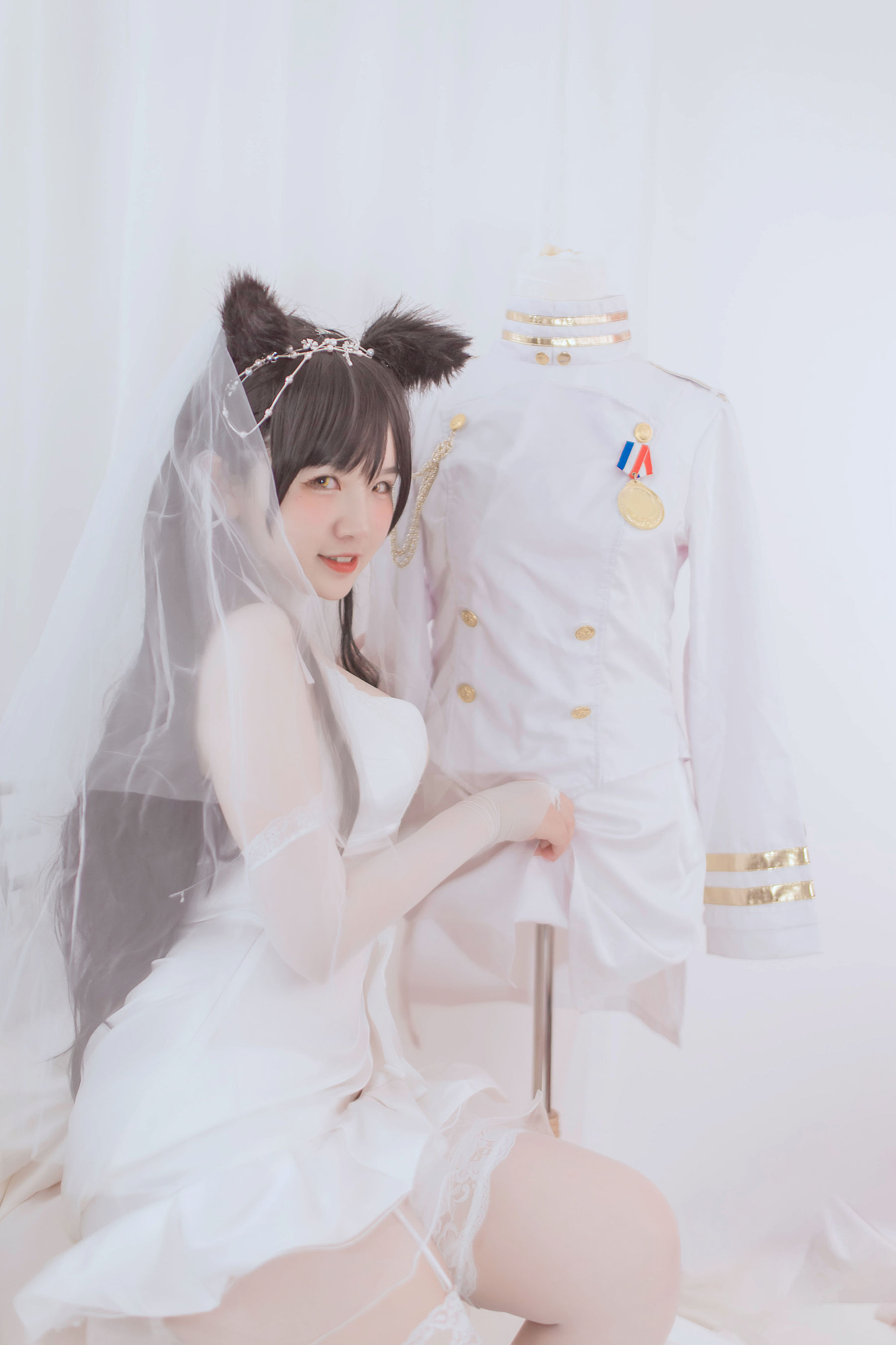 阿半今天很开心 – 爱宕婚纱 Cosplay-第1张