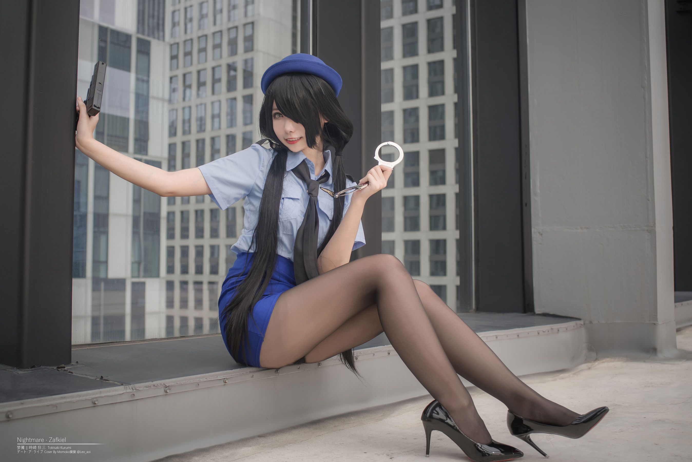 微博妹子Momoko葵葵 – 狂三 女警 Cosplay-第8张