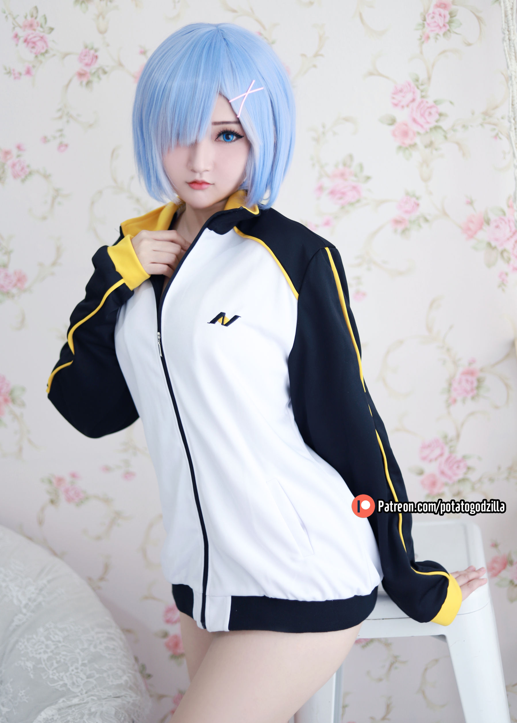 Coser小姐姐Potato Godzilla – Rem In Subaru Jacket Cosplay-第27张