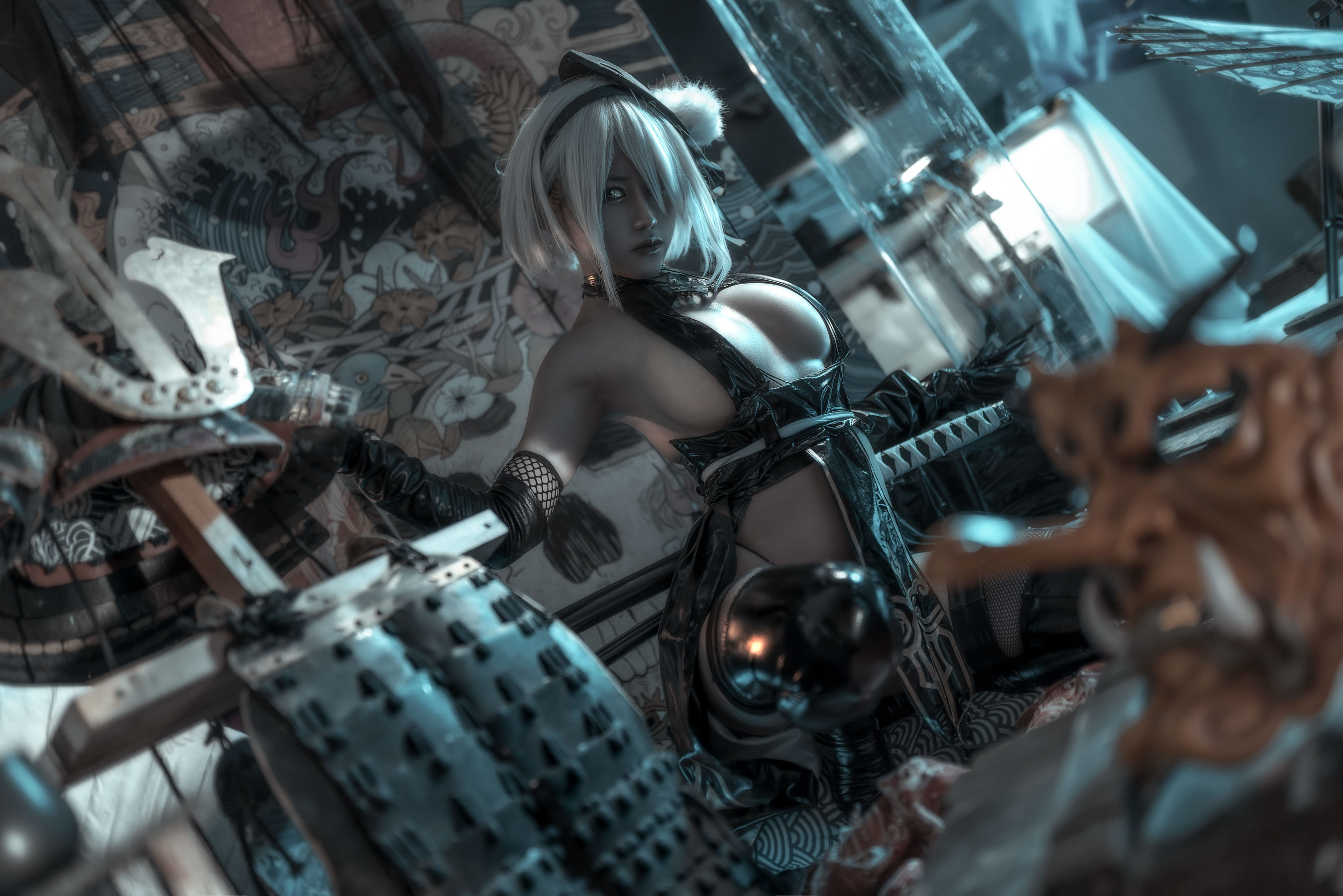 一笑芳香沁写真 – 忍者2B Cosplay-第7张