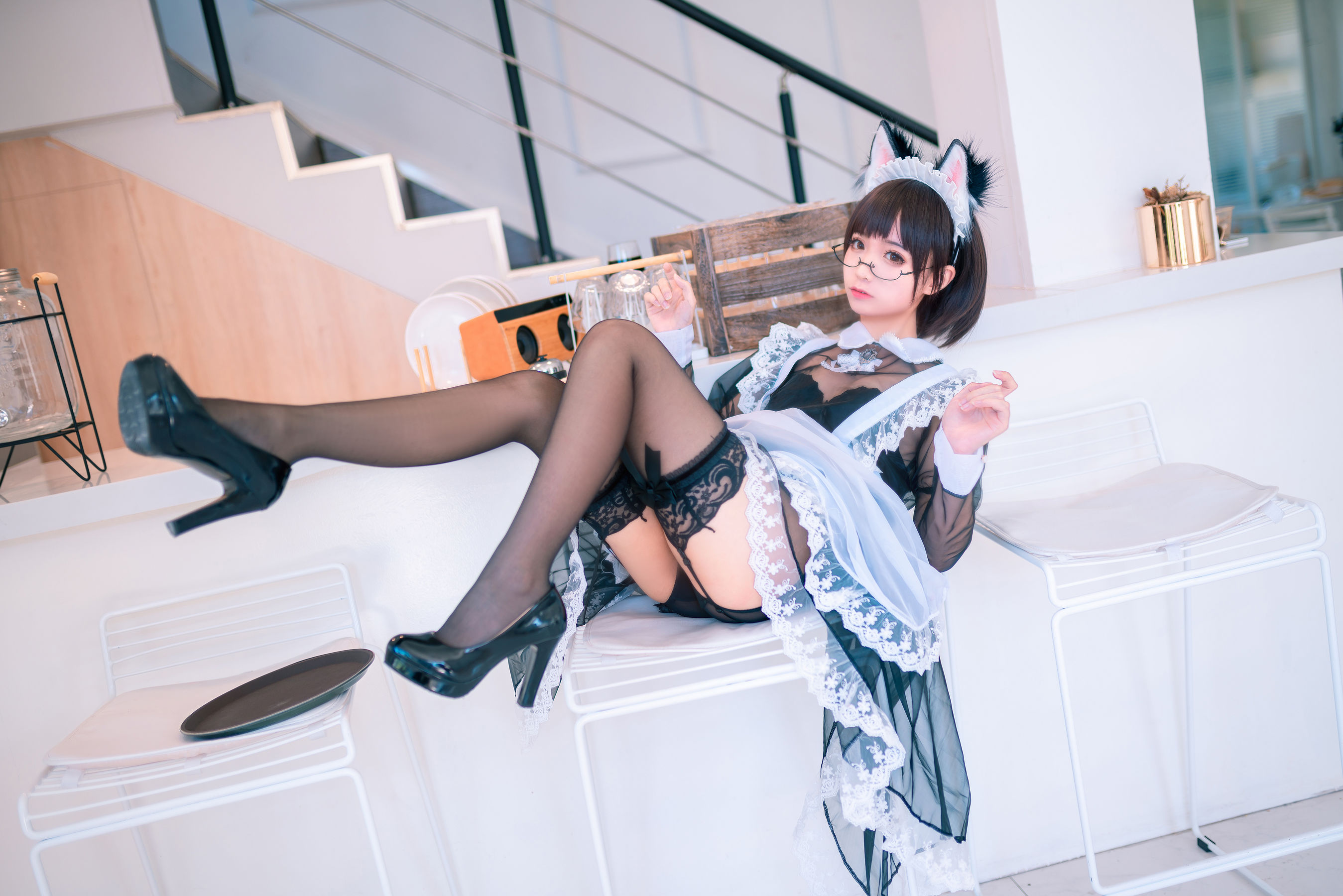 [Cosplay写真] 动漫博主蠢沫沫 – 透明女仆 Cosplay-第30张