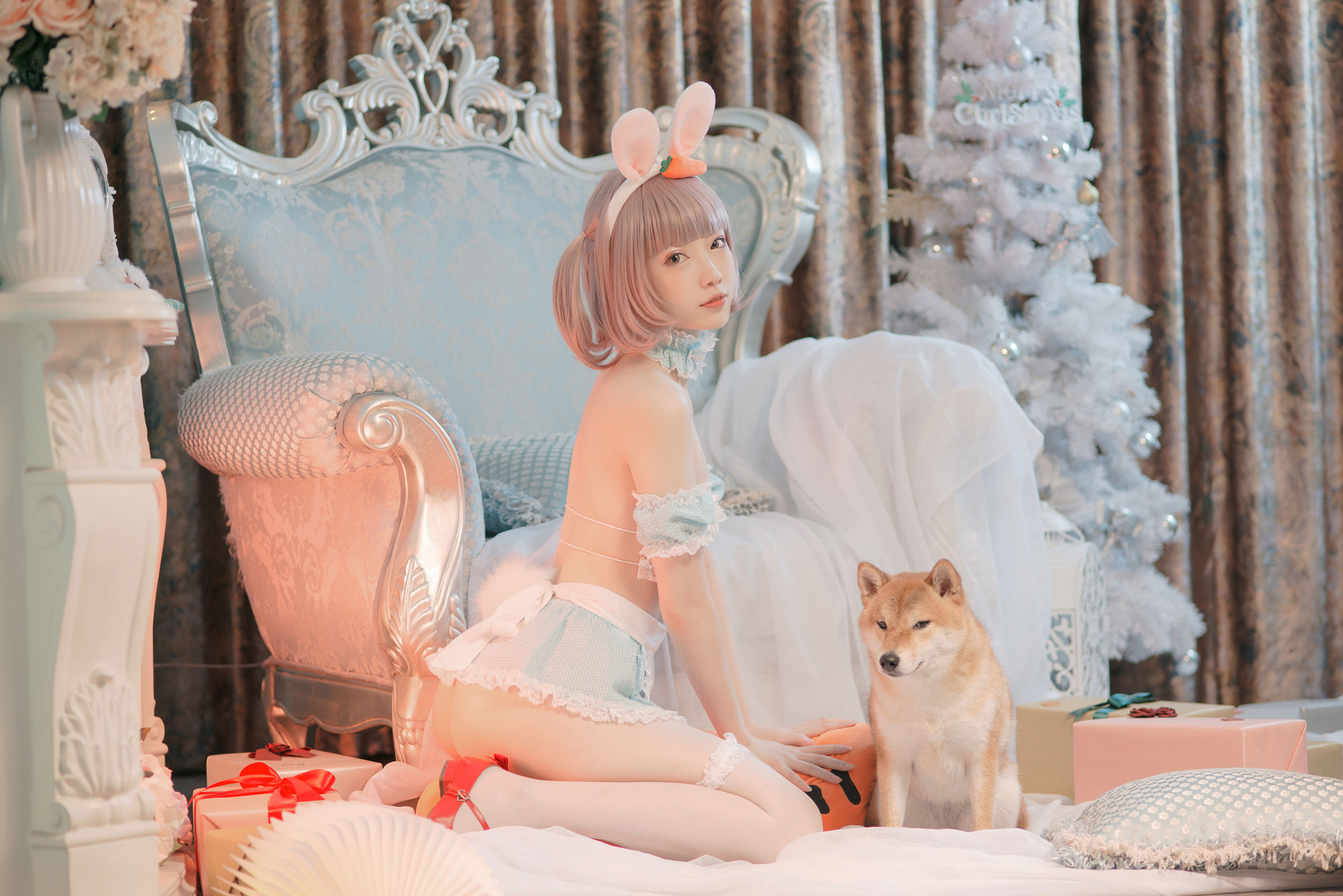 大胸萌妹妖少you1 – 雪兔 Cosplay-第6张