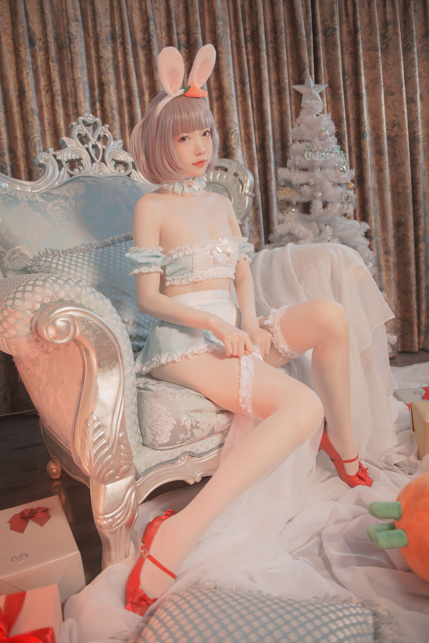 大胸萌妹妖少you1 – 雪兔 Cosplay-第11张