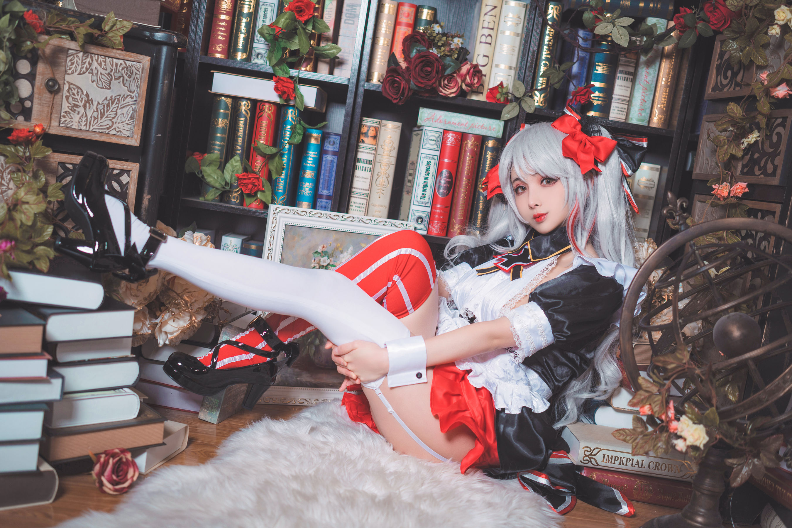 COS福利rioko凉凉子 欧根女仆 Cosplay-第1张