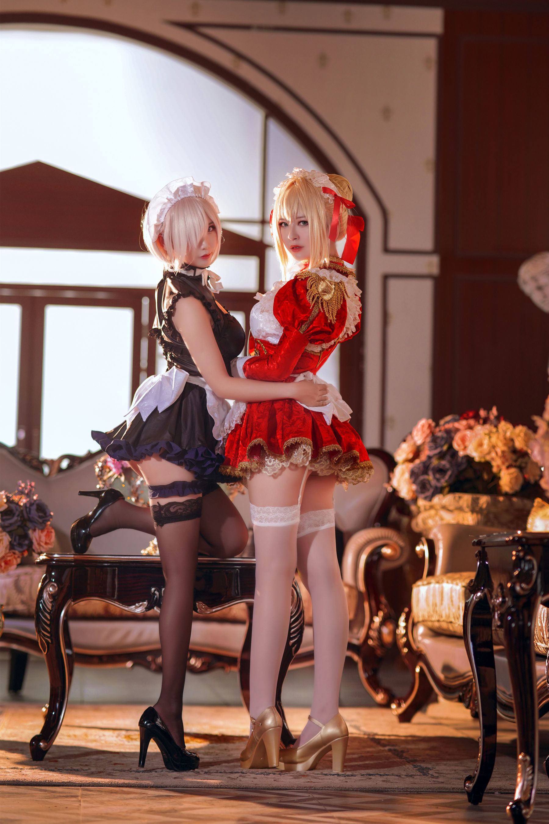 半半子面饼仙儿 Claudius x Kyrielight Maid Cosplay-第1张