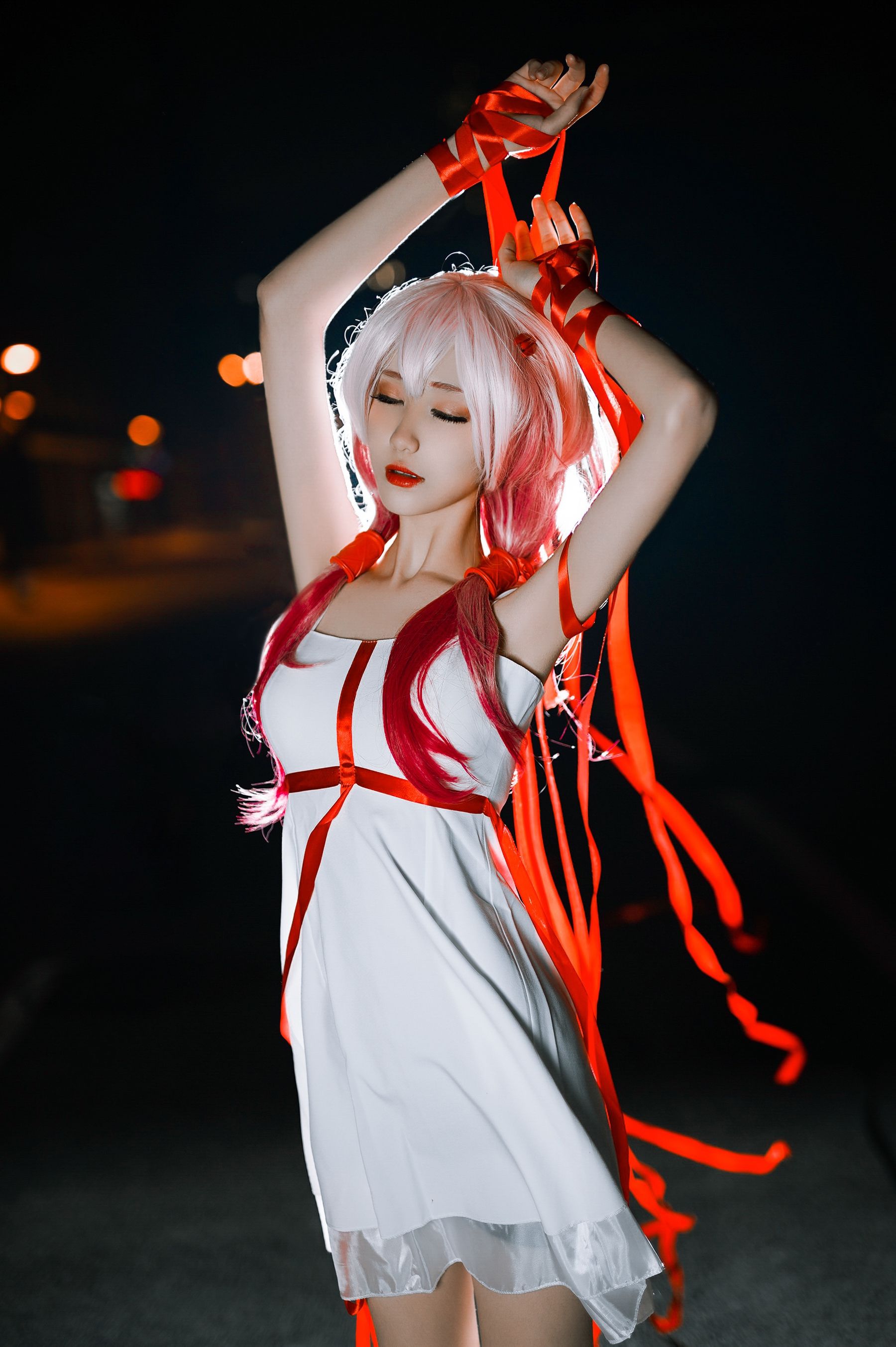 动漫博主南桃Momoko – 楪祈白裙 Cosplay-第3张