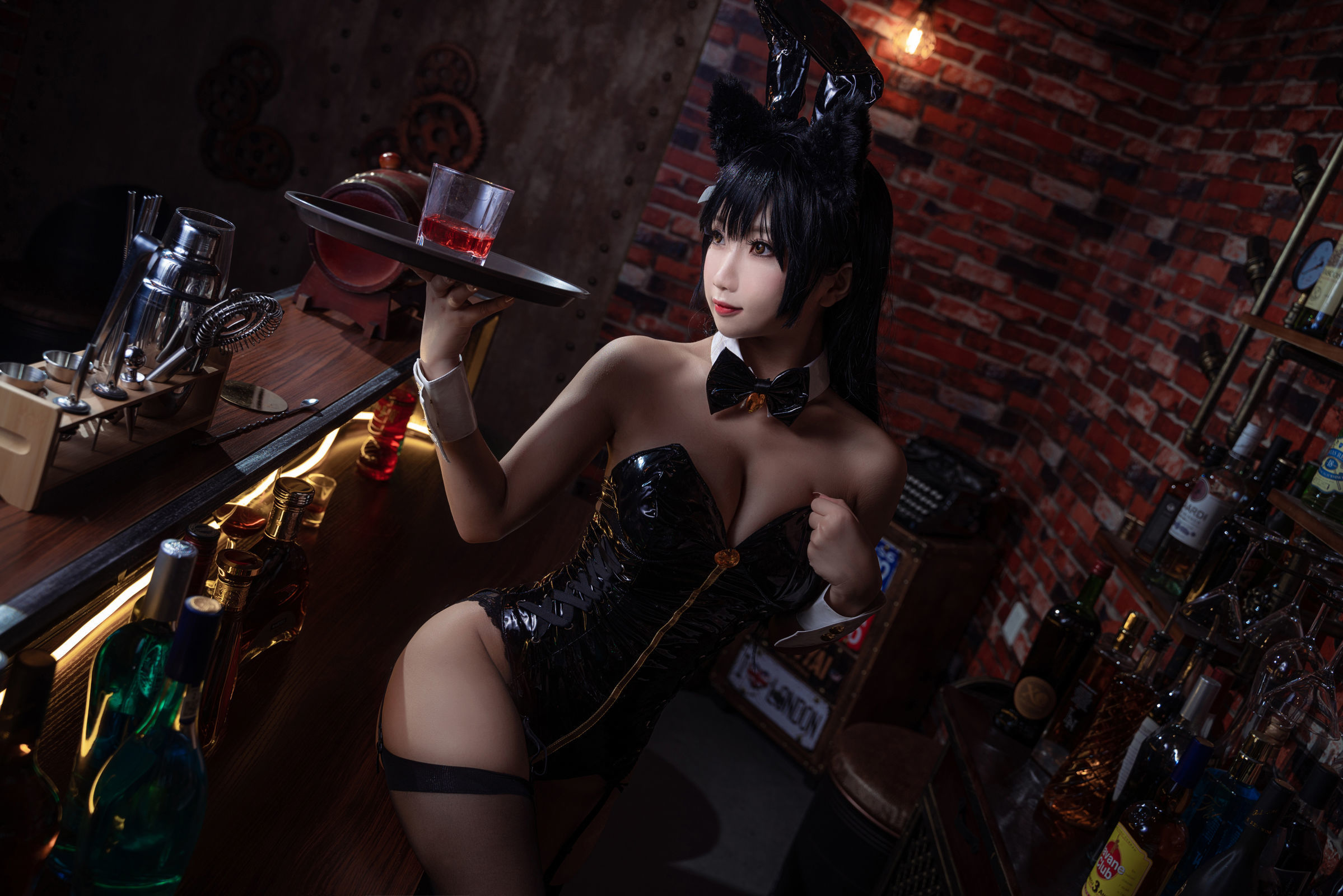 [萝莉COS] 鬼畜瑶 – 黑色同人兔女郎 Cosplay-第1张