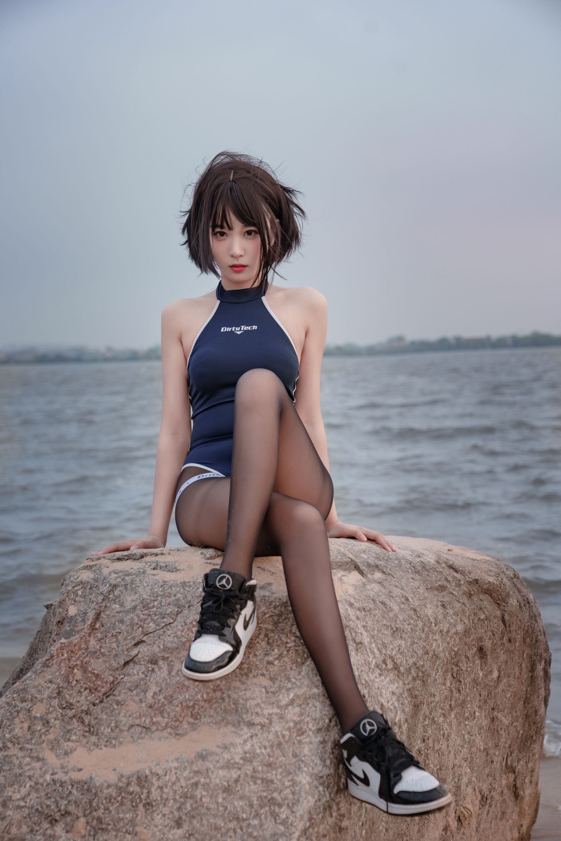轩萧学姐 – 沙滩竞泳 Cosplay-第1张