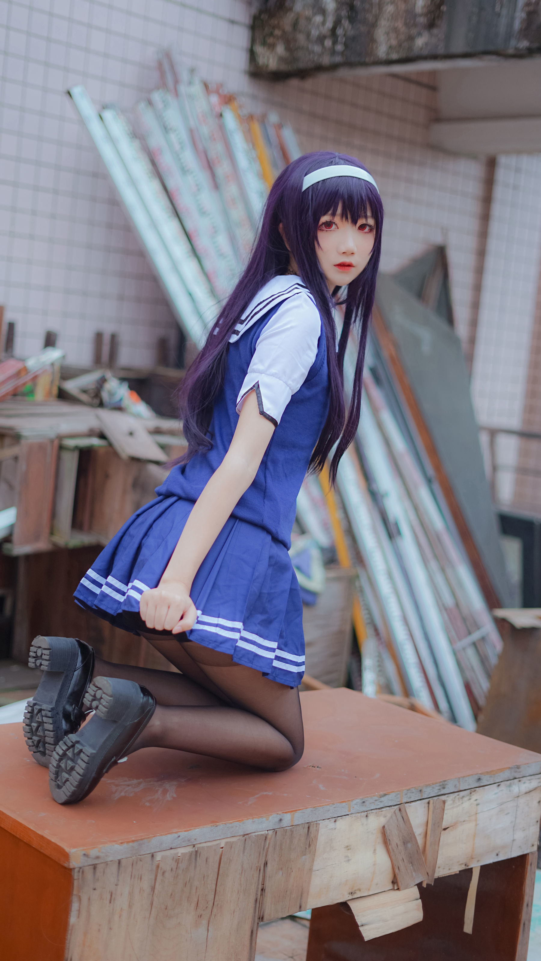 [萝莉COS] 清纯少女五更百鬼 – 学姐校服 Cosplay-第10张