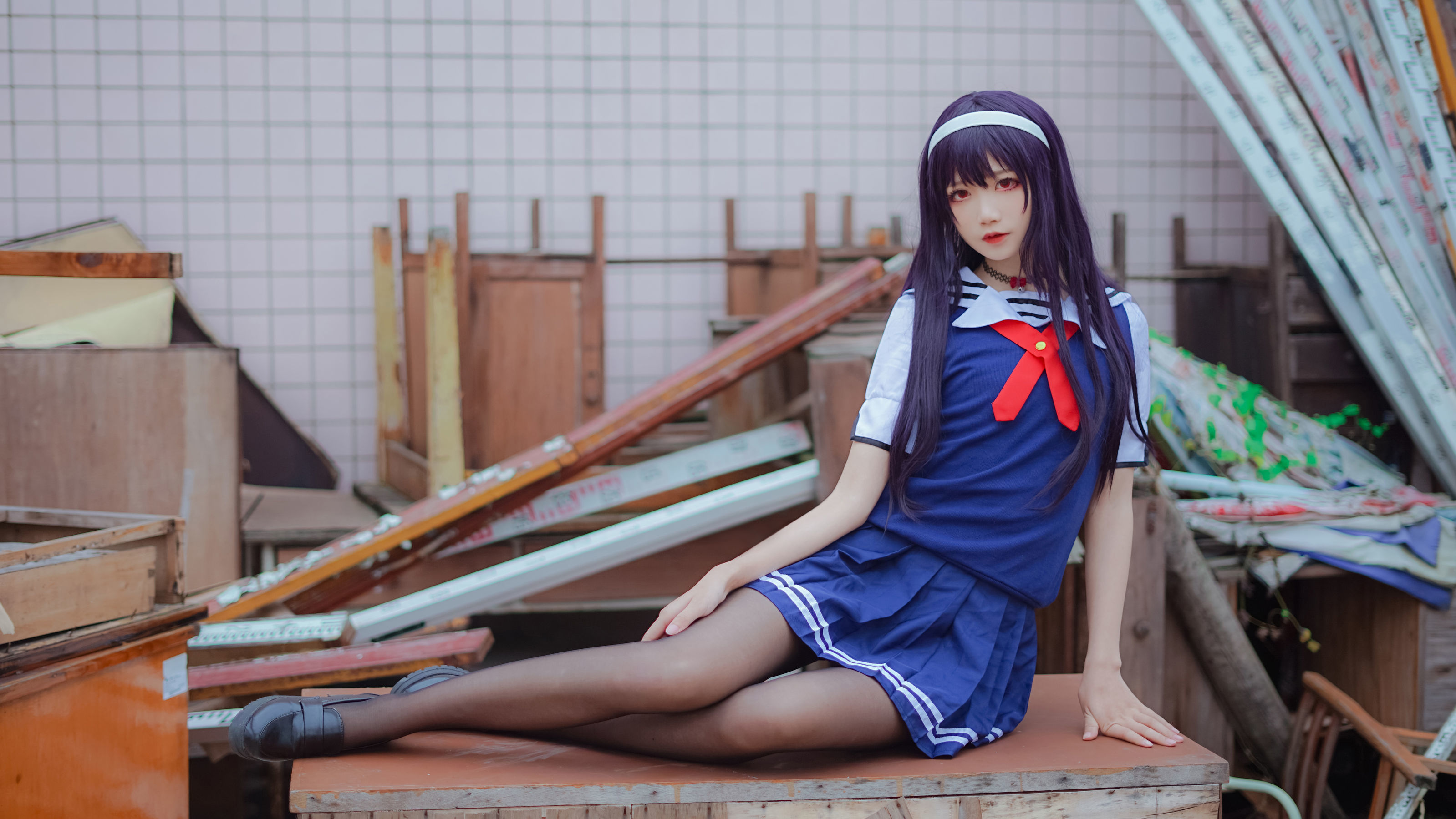 [萝莉COS] 清纯少女五更百鬼 – 学姐校服 Cosplay-第11张