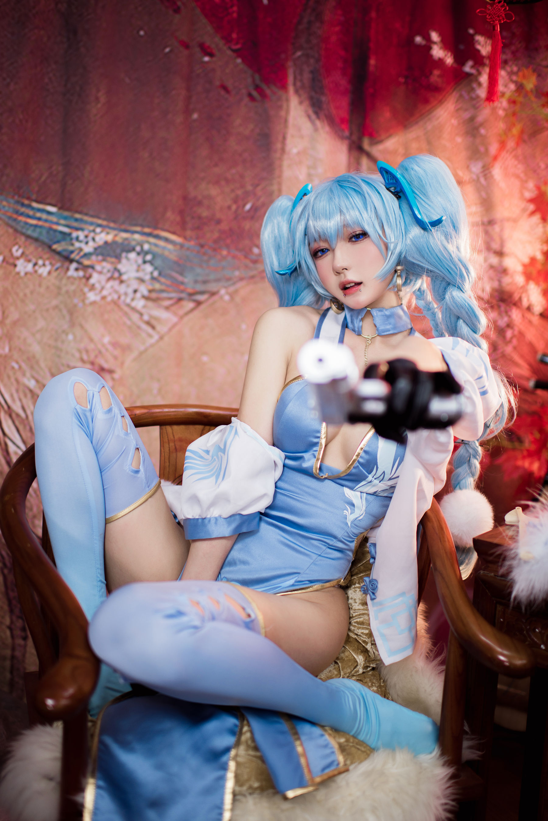 动漫博主阿包也是兔娘 – 少女前线 PA15翠雀媚 Cosplay-第1张