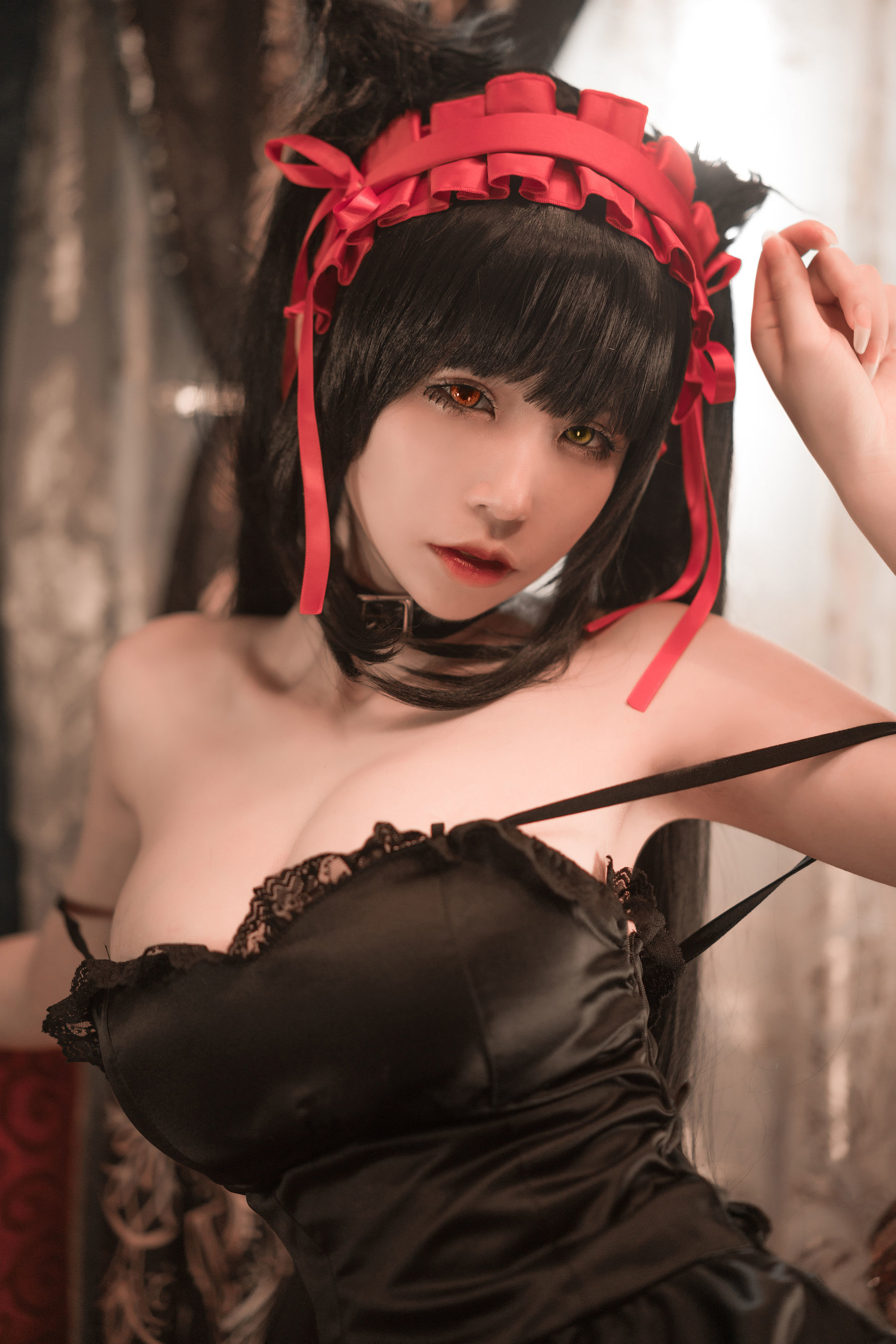 动漫博主爱老师_PhD 狂三 猫咪内衣 Cosplay-第1张