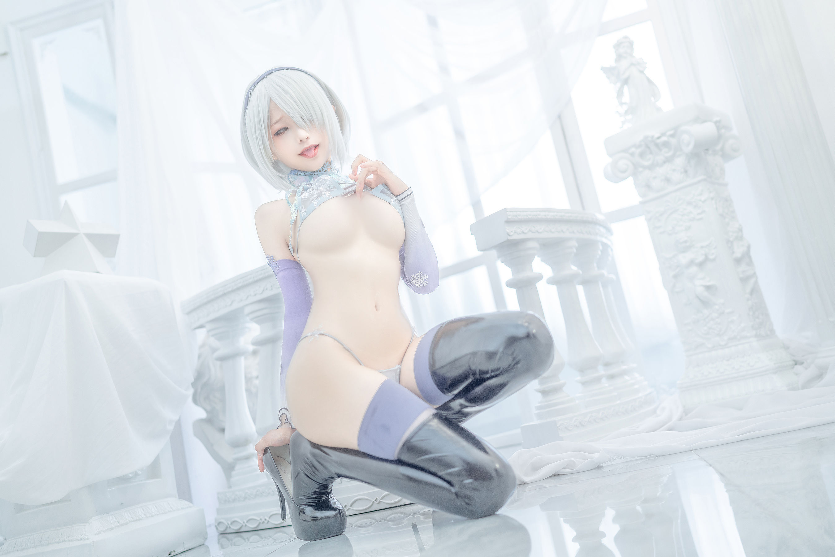 动漫博主蠢沫沫 – 2B冰雪 Cosplay-第3张