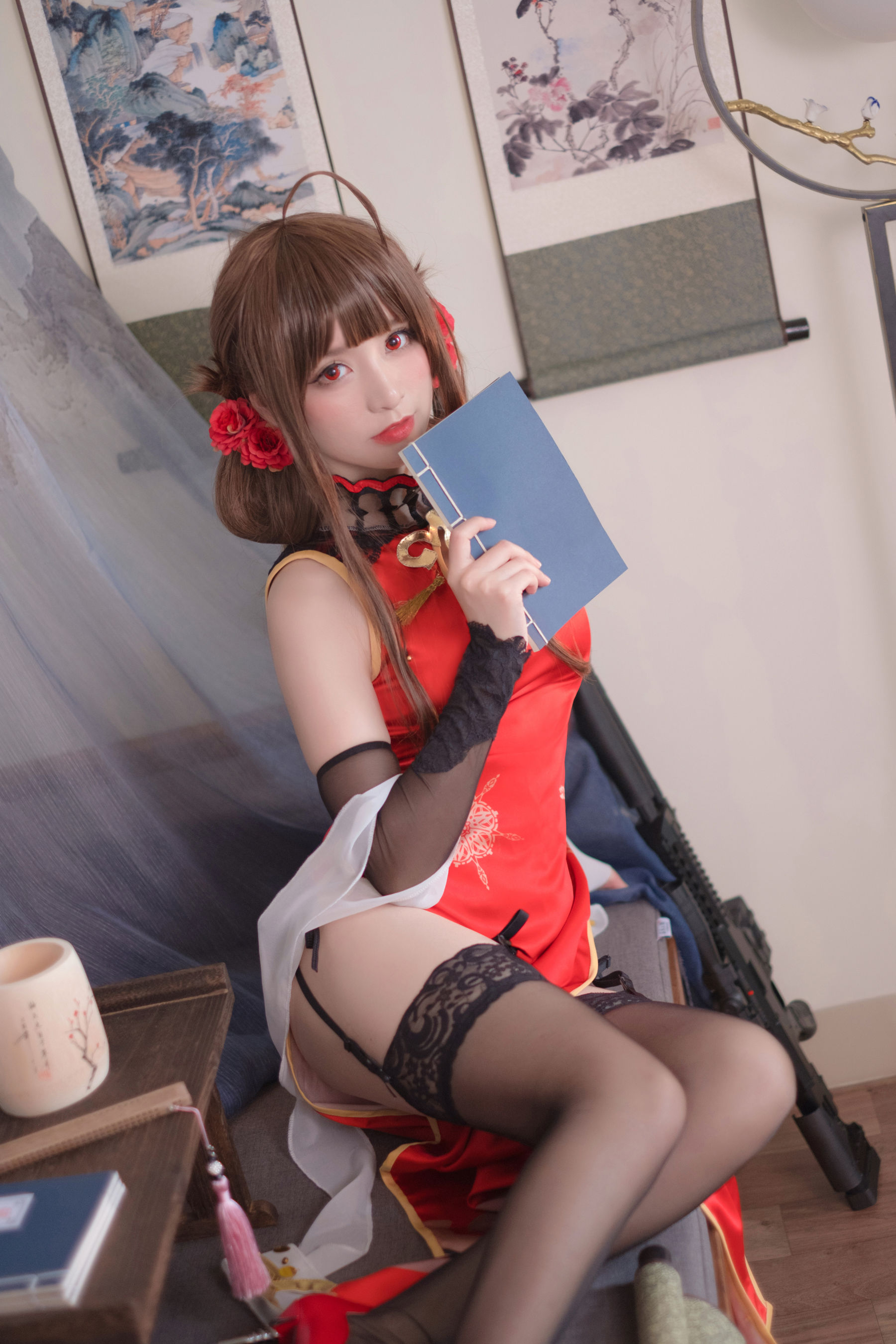 [Cosplay写真] Coser星野saori – DSR-50 红牡丹 Cosplay-第1张