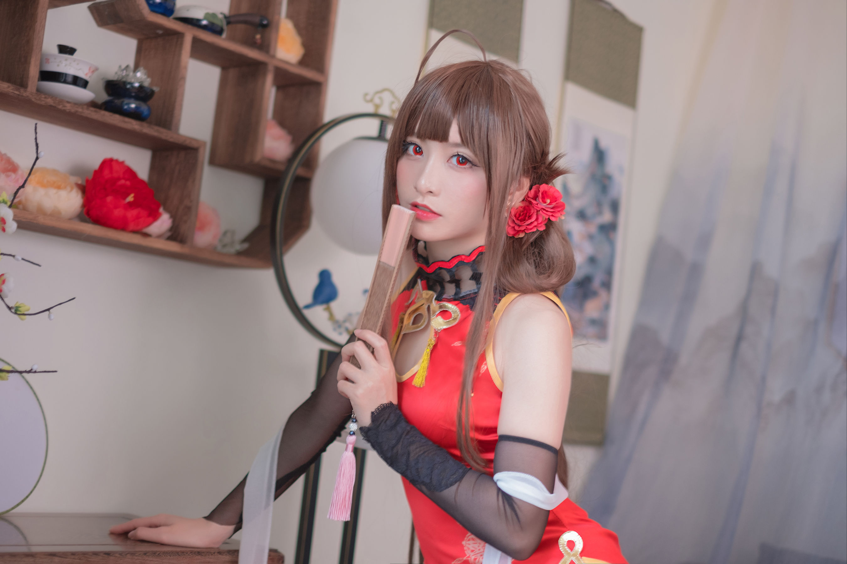 [Cosplay写真] Coser星野saori – DSR-50 红牡丹 Cosplay-第3张