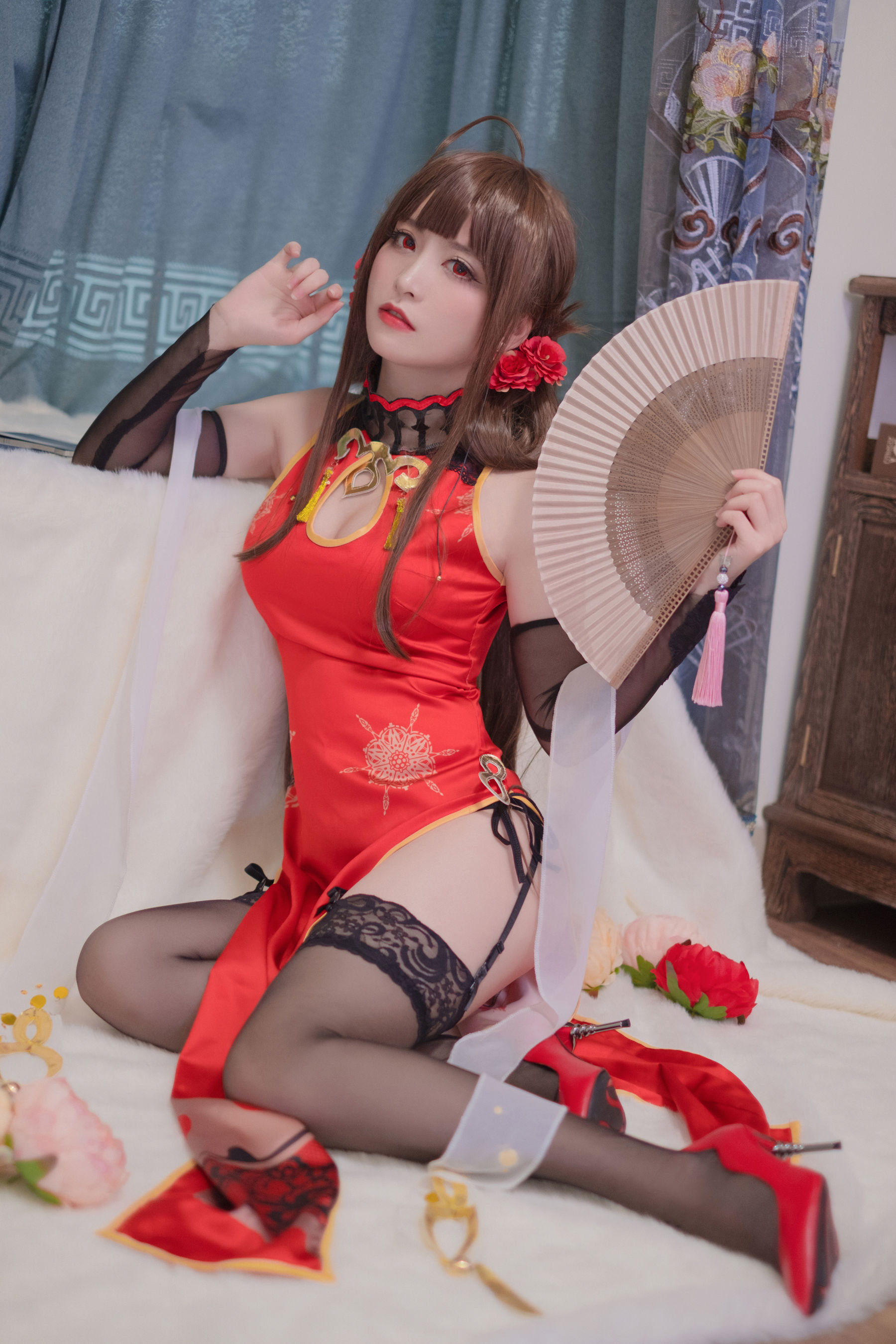 [Cosplay写真] Coser星野saori – DSR-50 红牡丹 Cosplay-第4张