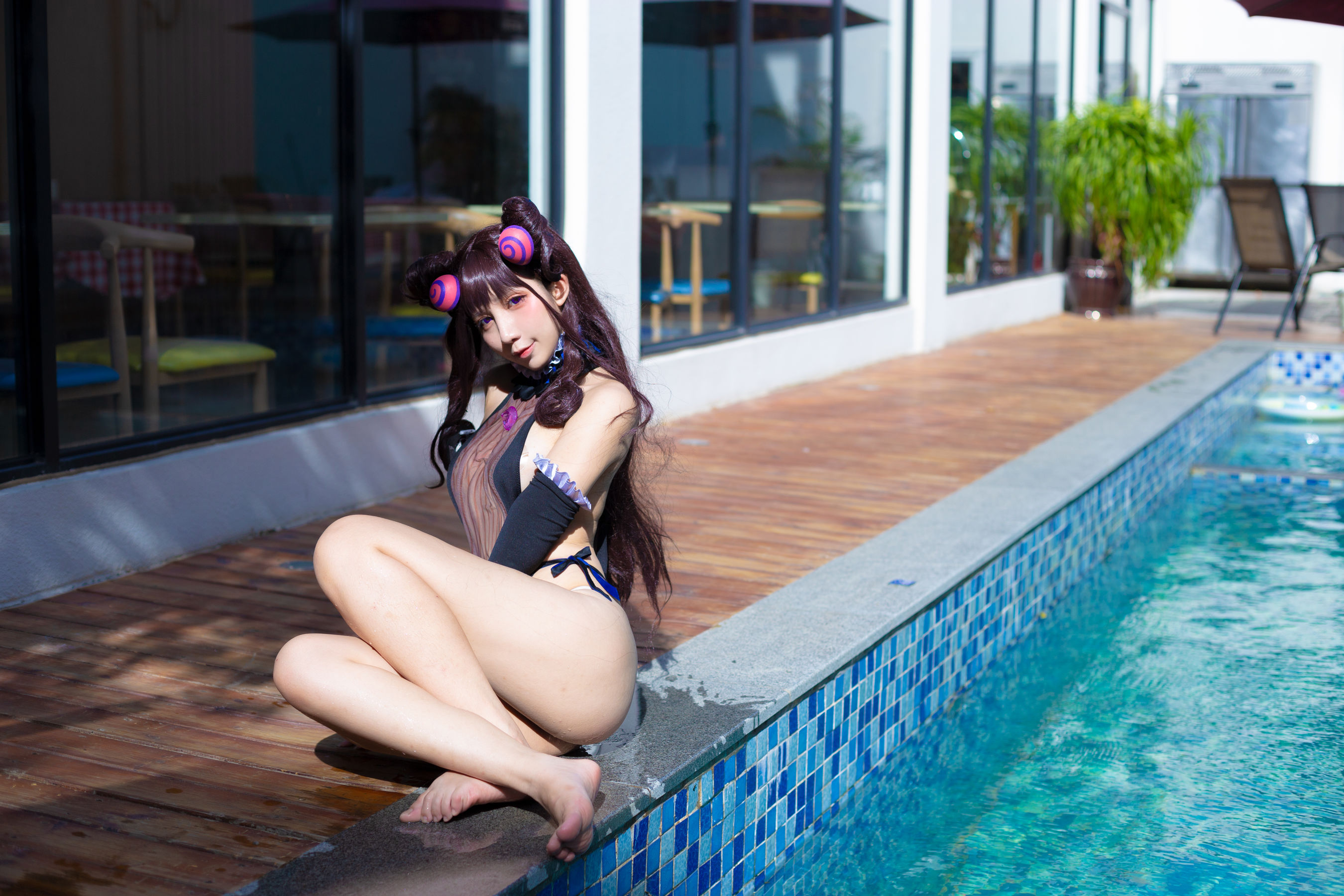 动漫博主九曲Jean – 紫式部泳装 Cosplay-第10张