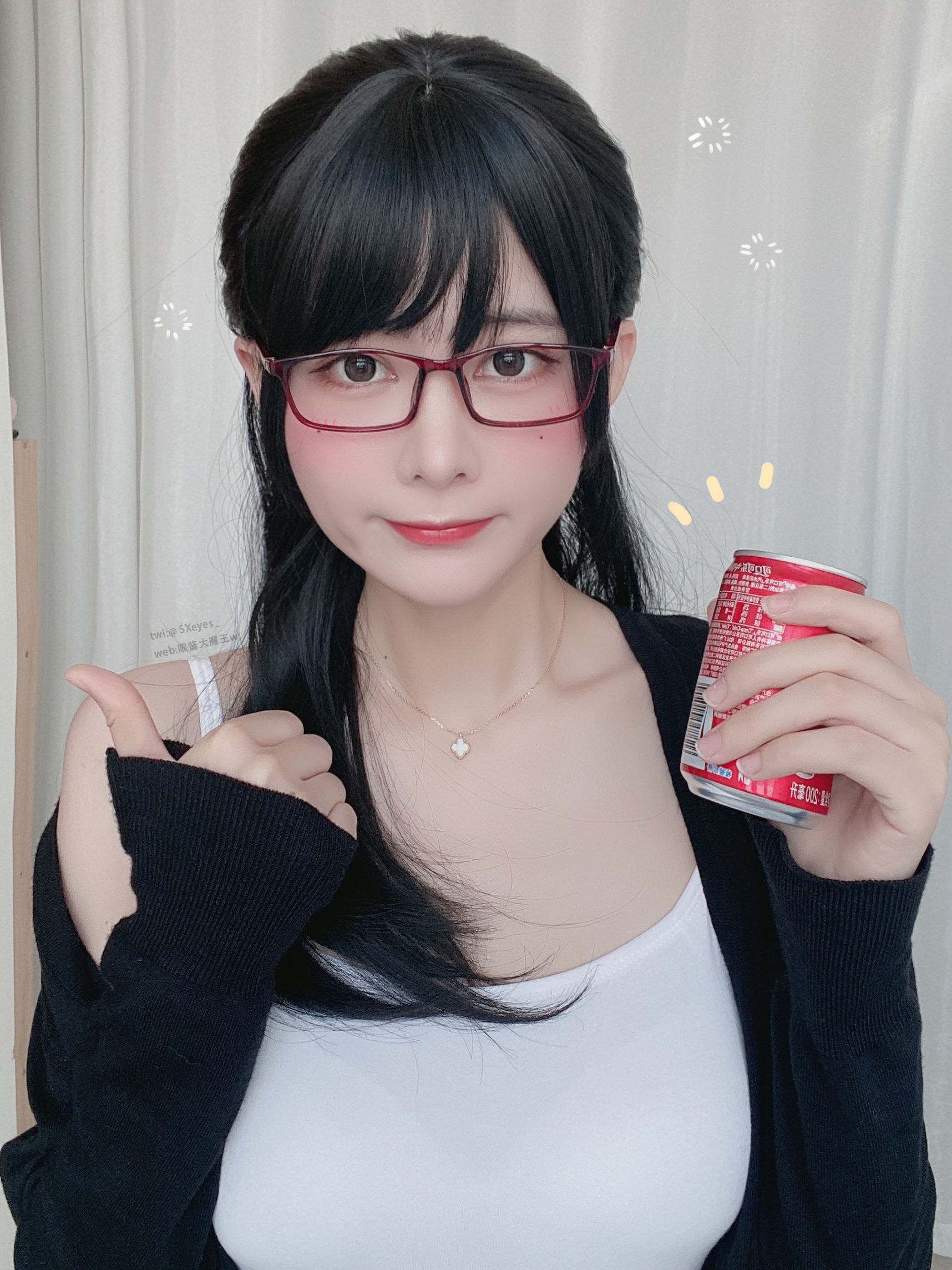 萌妹子眼酱大魔王w 爱喝可乐的OL Cosplay-第10张
