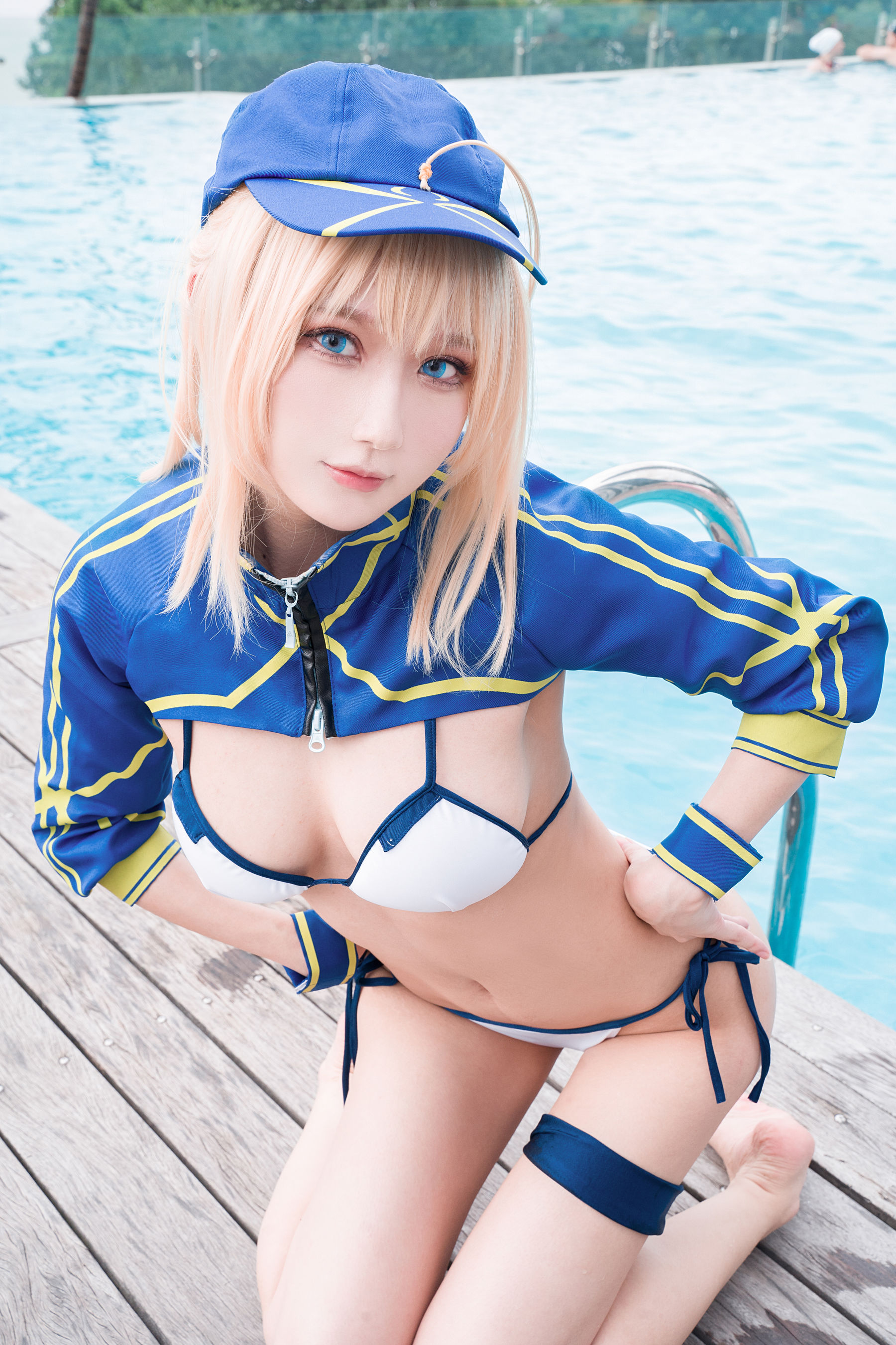 动漫博主阿包也是兔娘 – 谜之女主角X毛水着 Cosplay-第25张