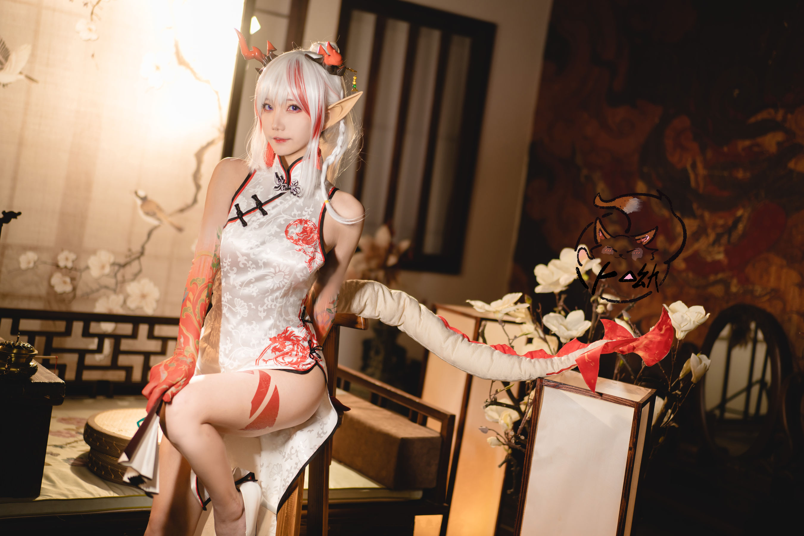 卜呦Mikon – 年旗袍 乐逍遥 Cosplay-第1张