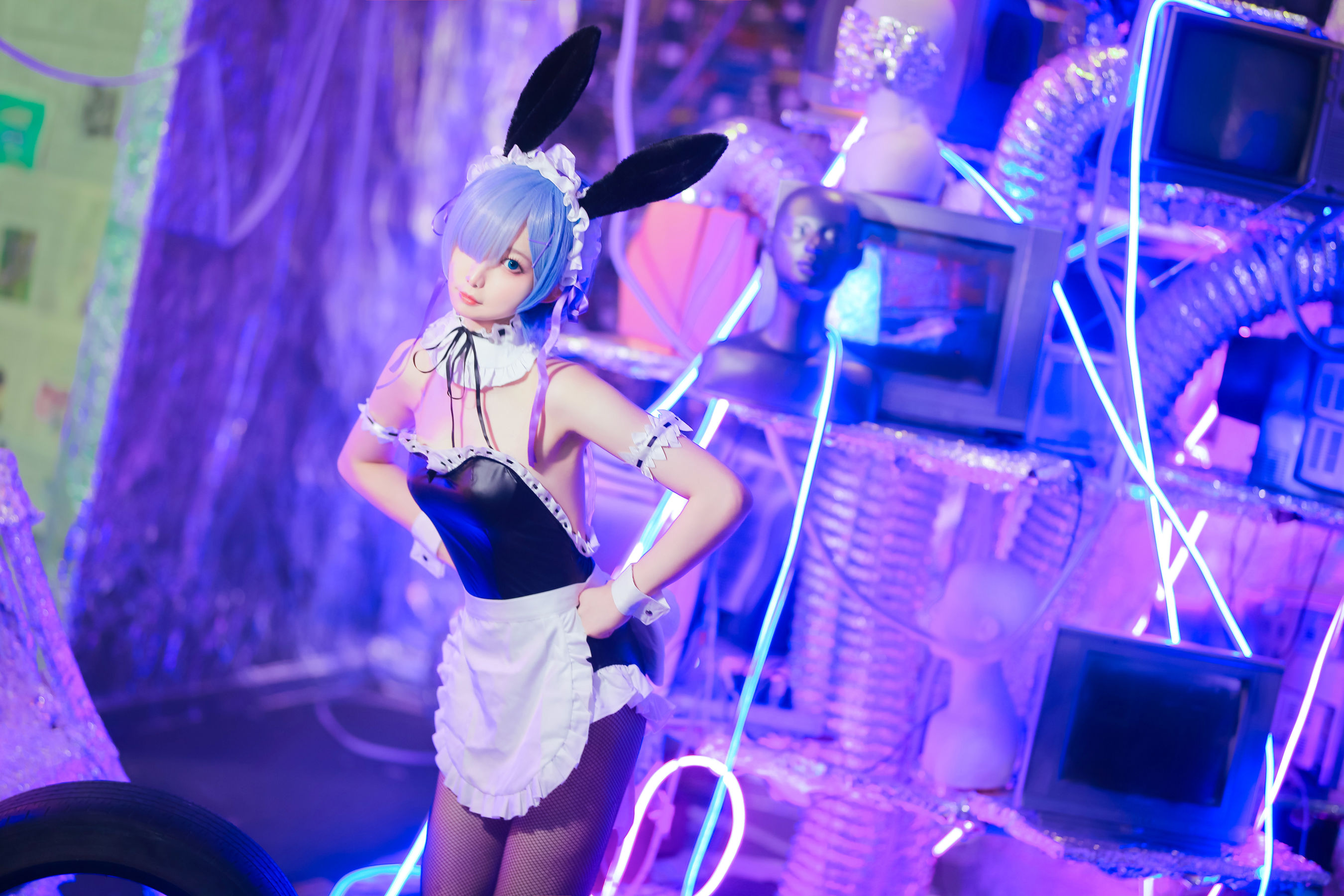动漫博主封疆疆v – 蕾姆兔女郎 Cosplay-第15张