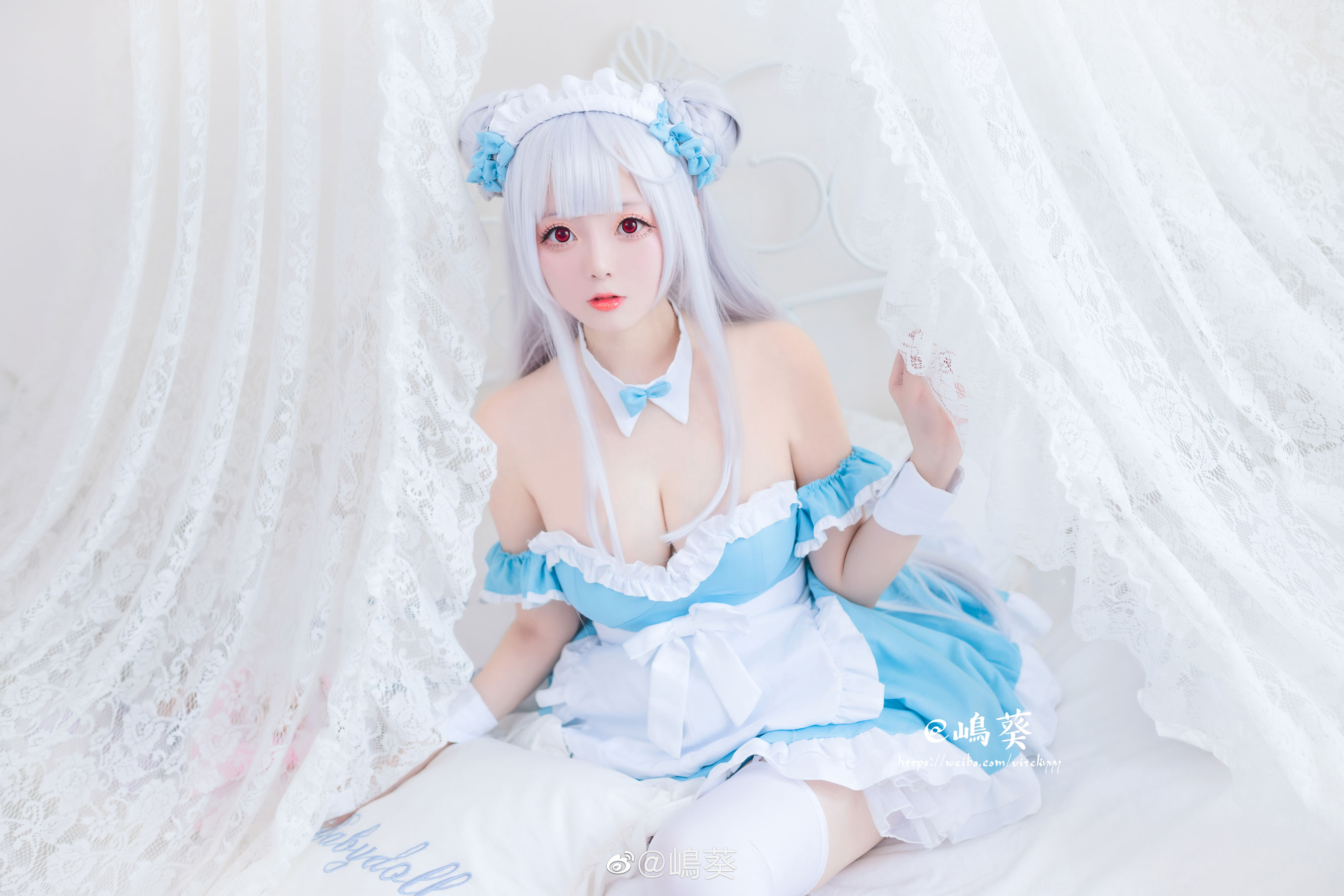 微博美女嶋葵 小天鹅女仆 Cosplay-第2张