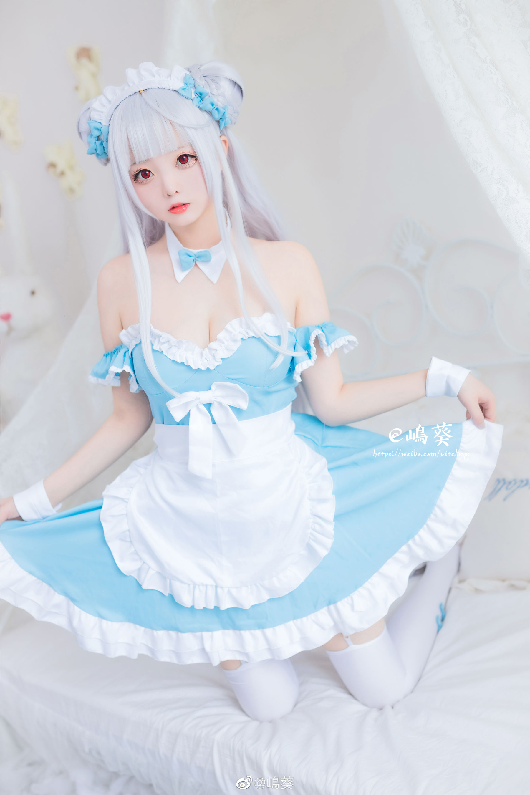 微博美女嶋葵 小天鹅女仆 Cosplay-第3张