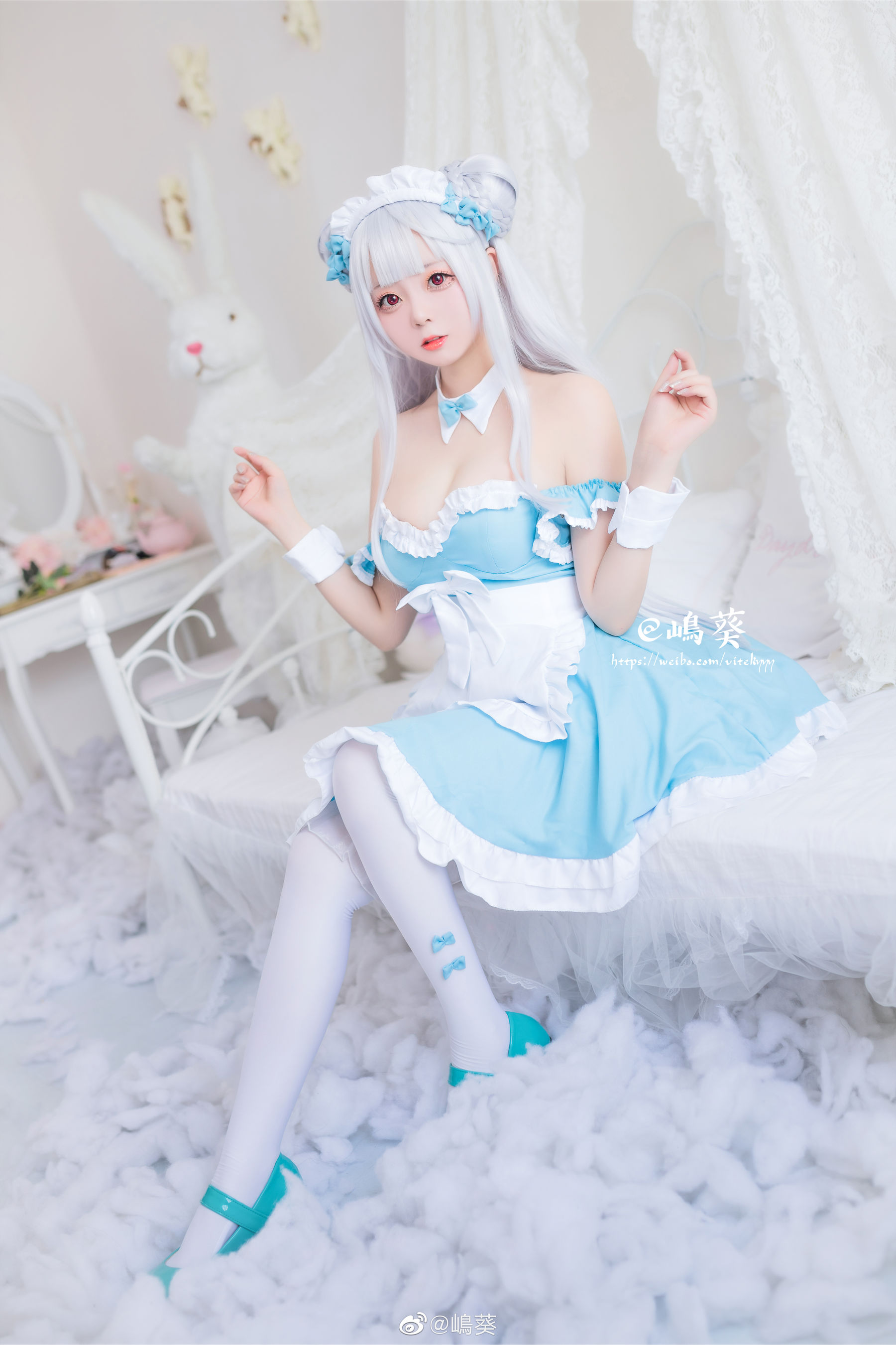 微博美女嶋葵 小天鹅女仆 Cosplay-第4张