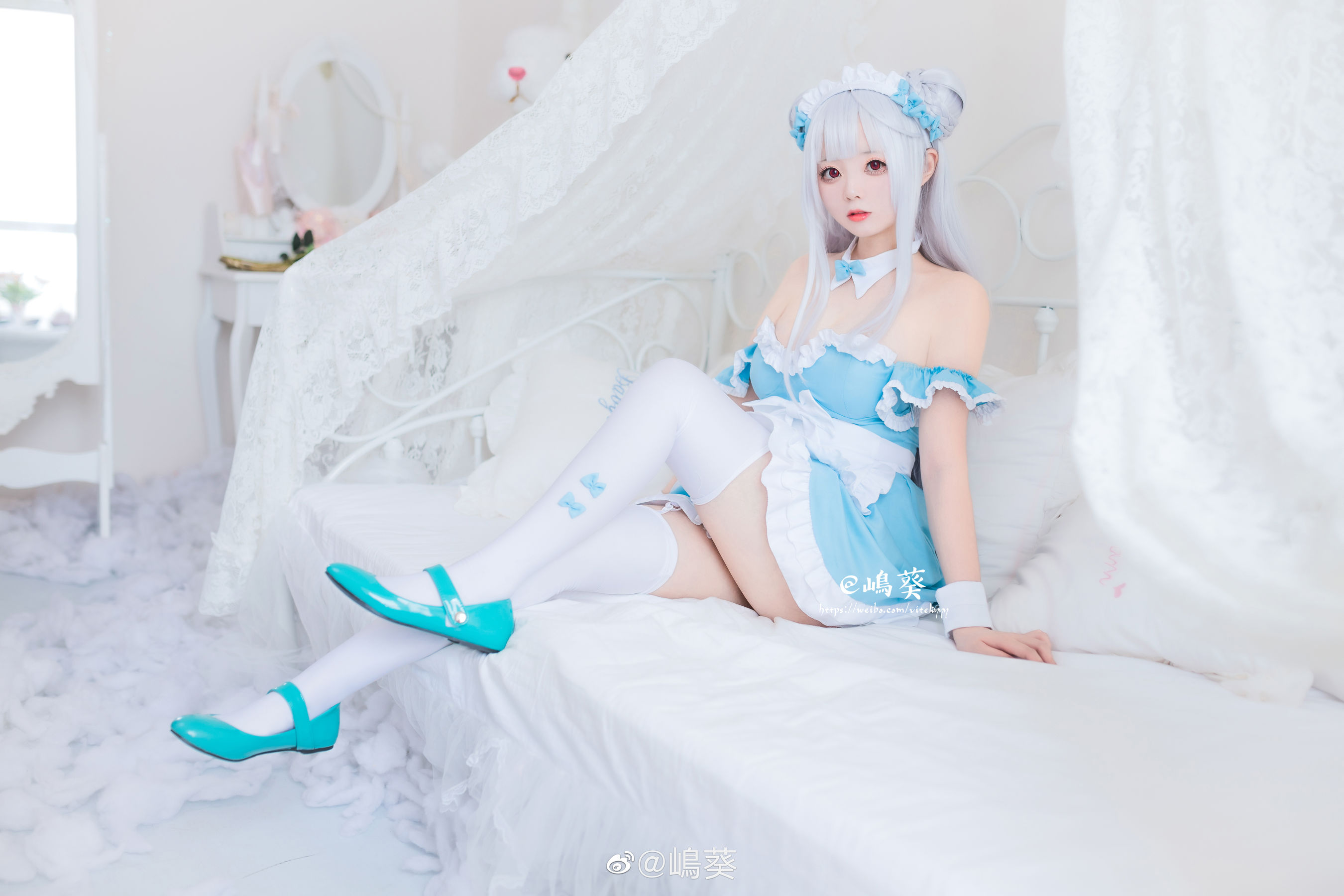 微博美女嶋葵 小天鹅女仆 Cosplay-第5张