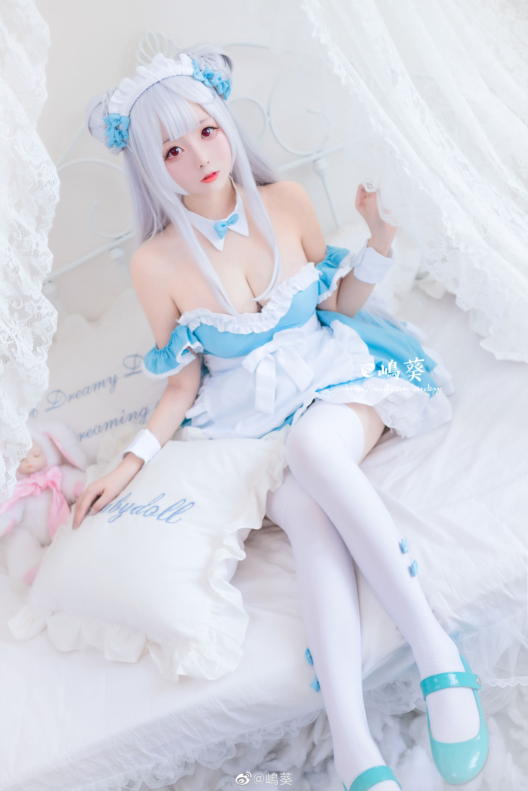 微博美女嶋葵 小天鹅女仆 Cosplay-第6张