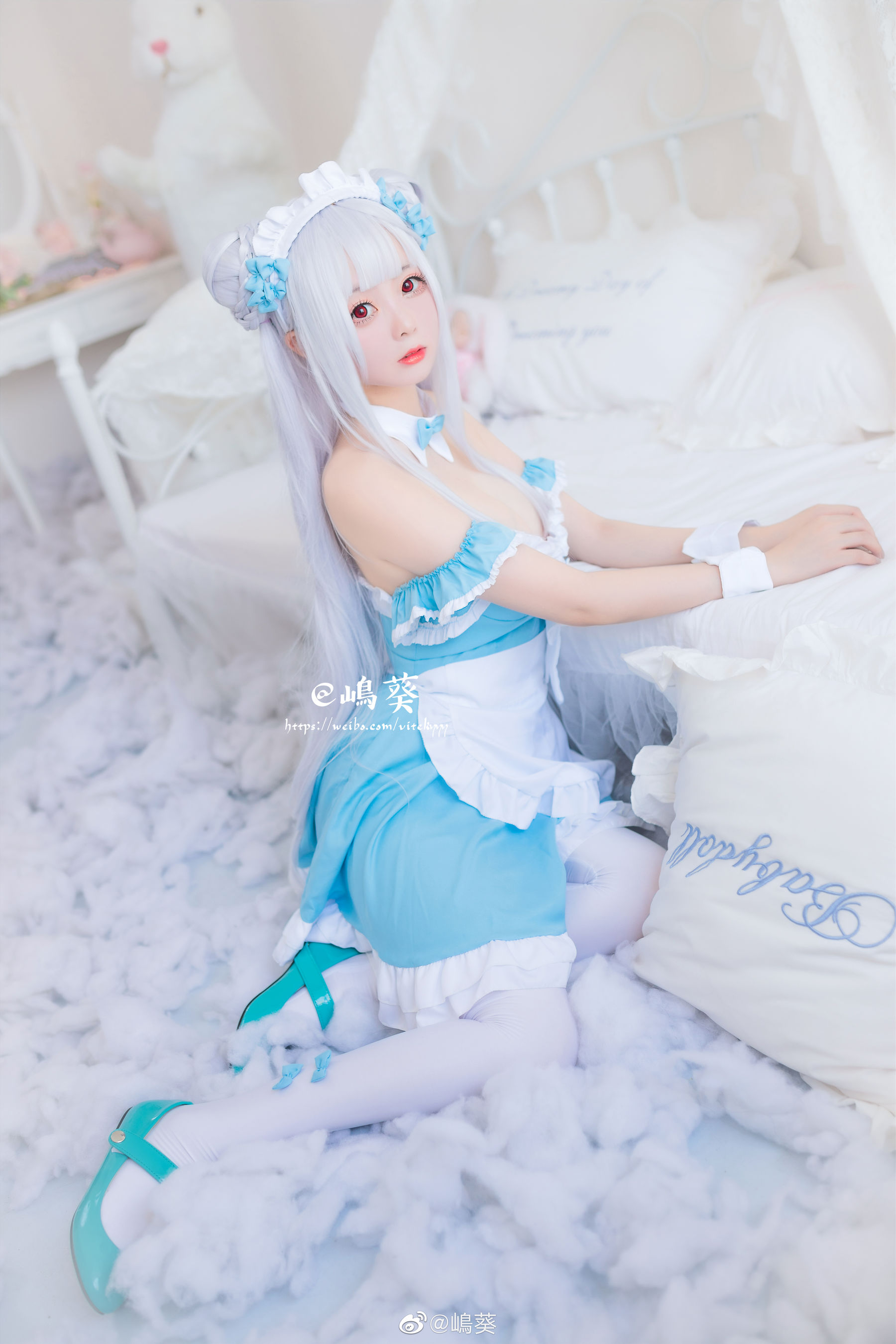 微博美女嶋葵 小天鹅女仆 Cosplay-第12张