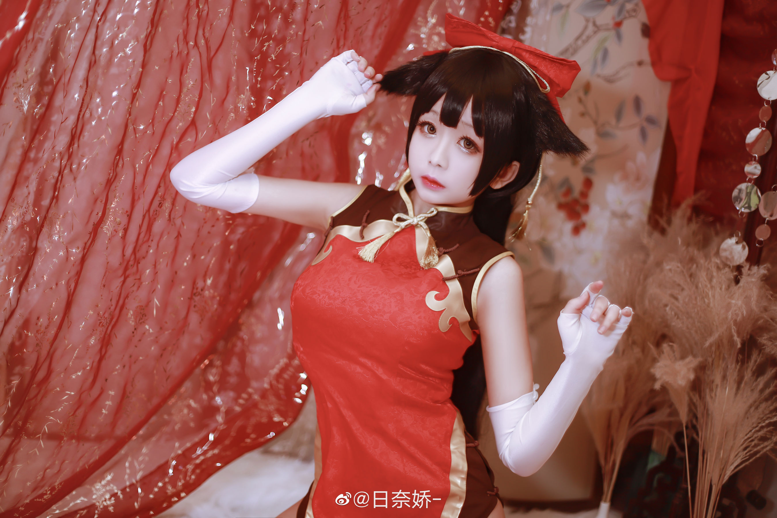 日奈娇 – 高雄獒红+白旗袍 Cosplay-第6张