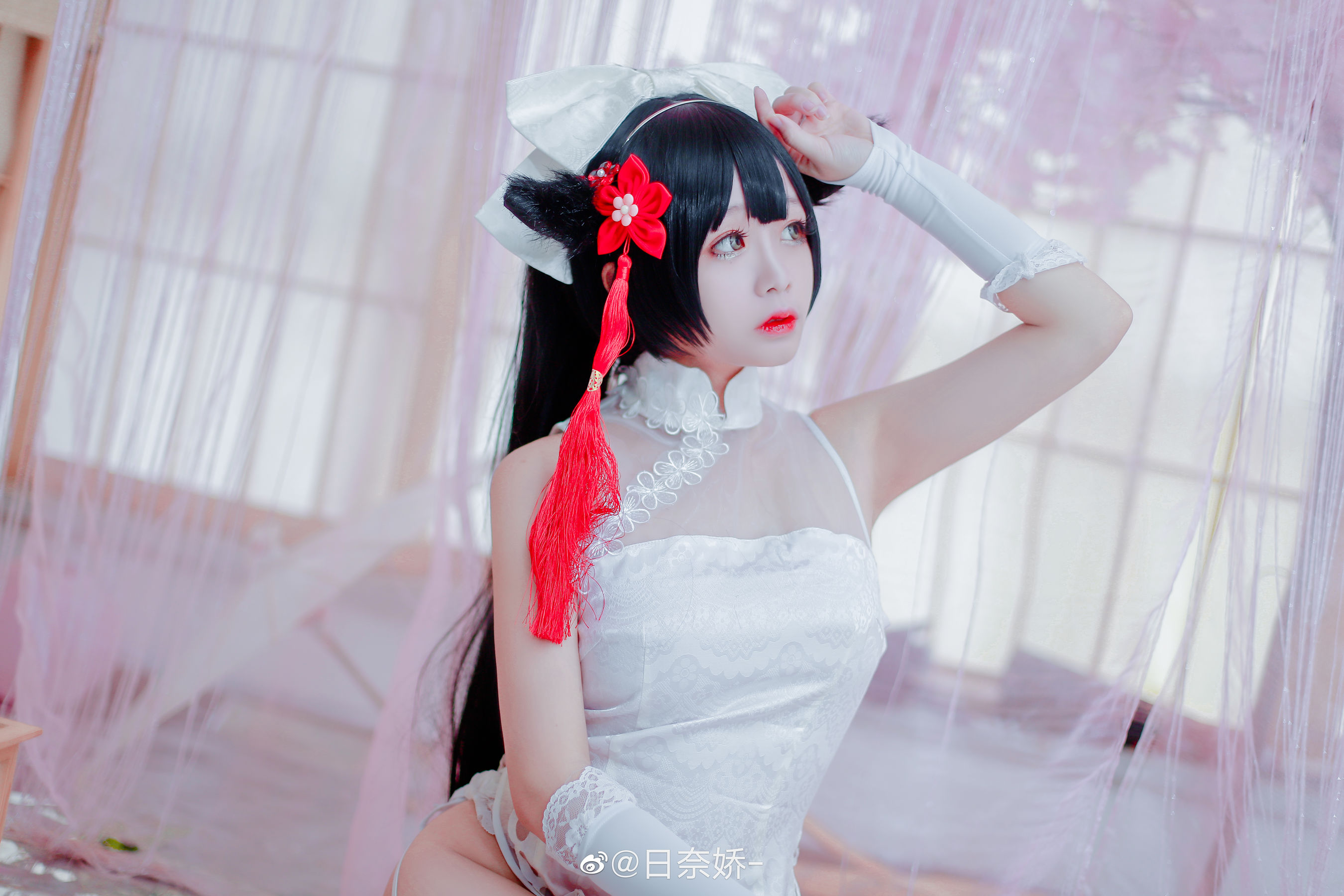 日奈娇 – 高雄獒红+白旗袍 Cosplay-第17张