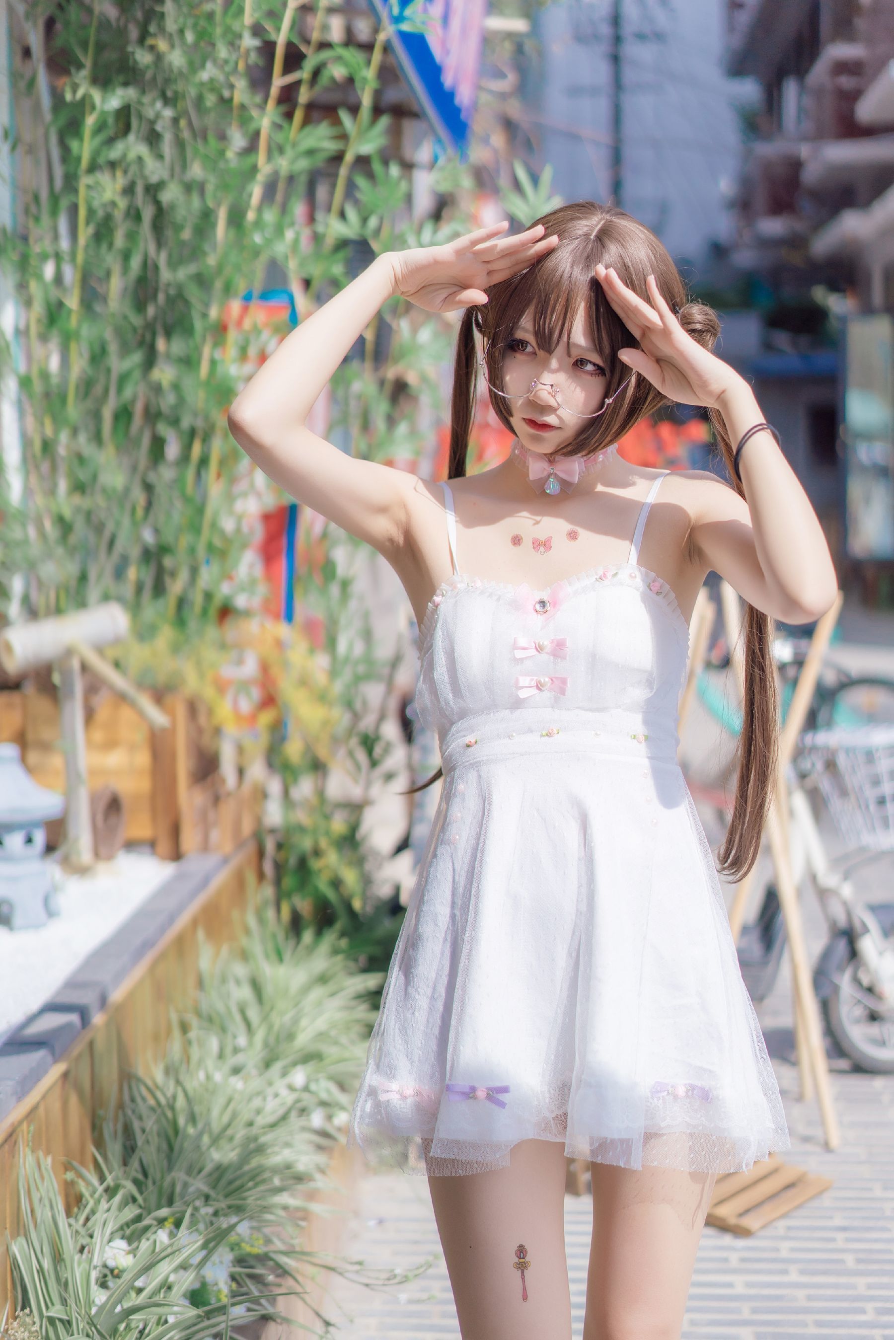 清纯少女五更百鬼 日常 双马尾 Cosplay-第5张
