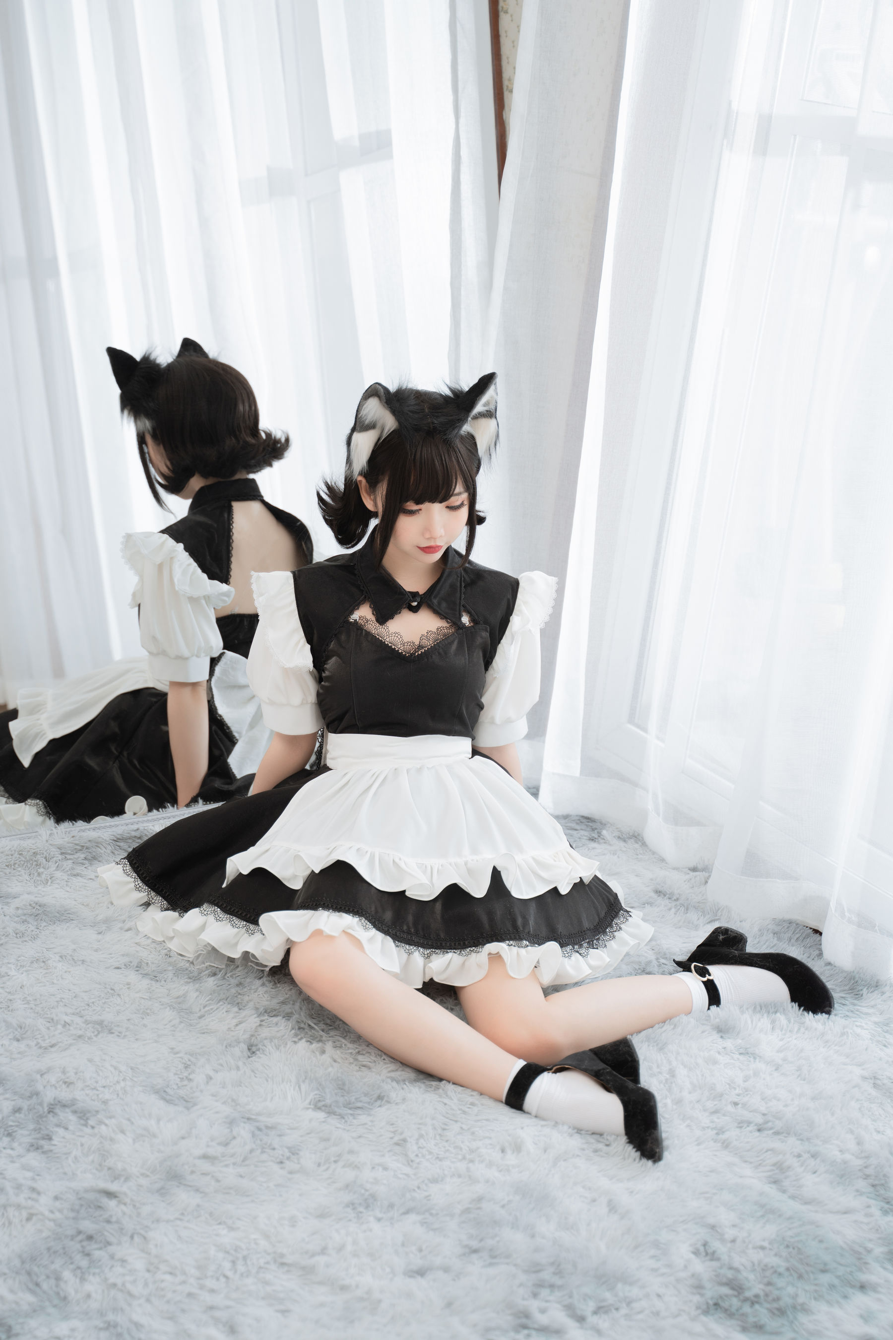 可爱人气Coser面饼仙儿 – 开胸女仆 Cosplay-第1张
