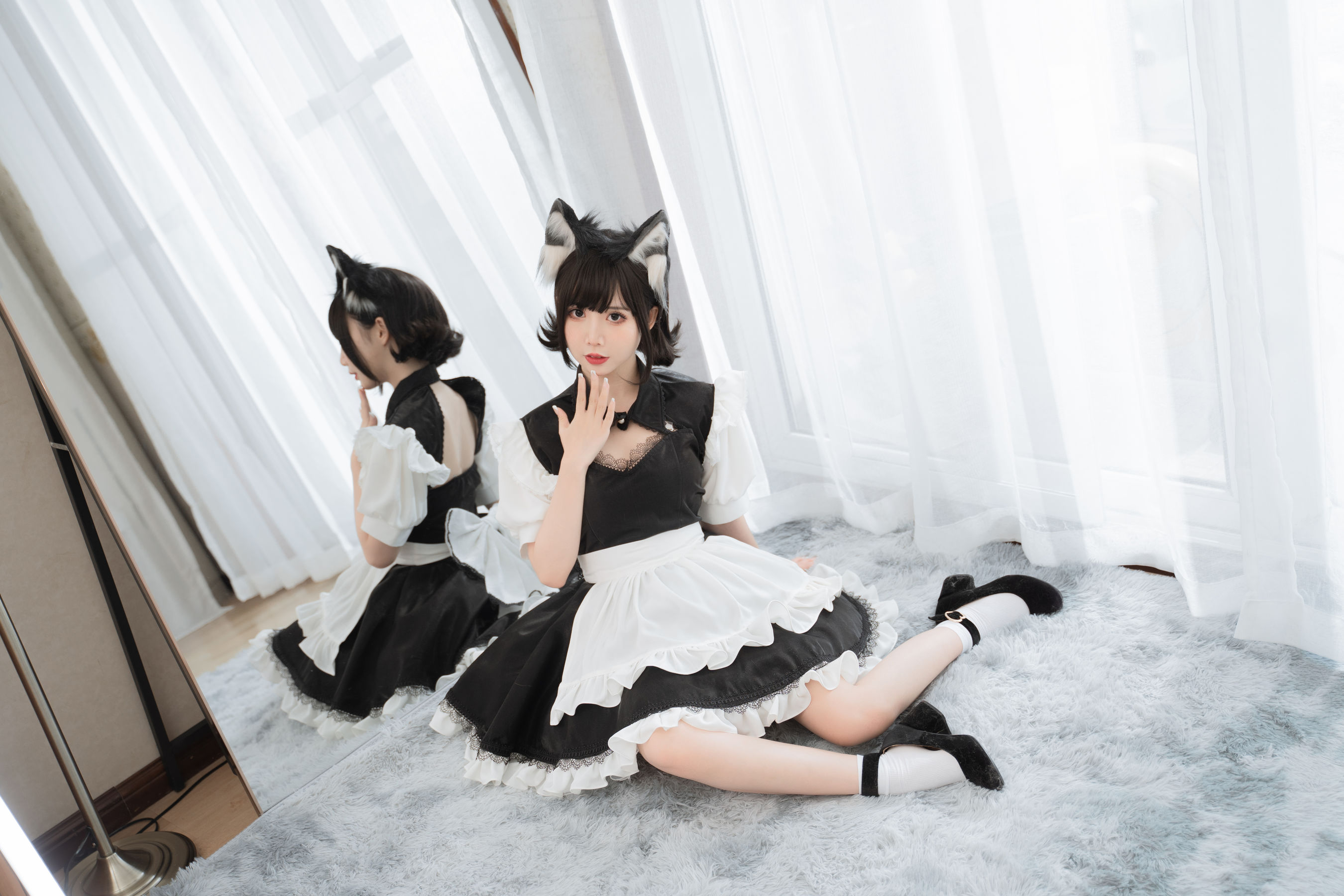 可爱人气Coser面饼仙儿 – 开胸女仆 Cosplay-第2张