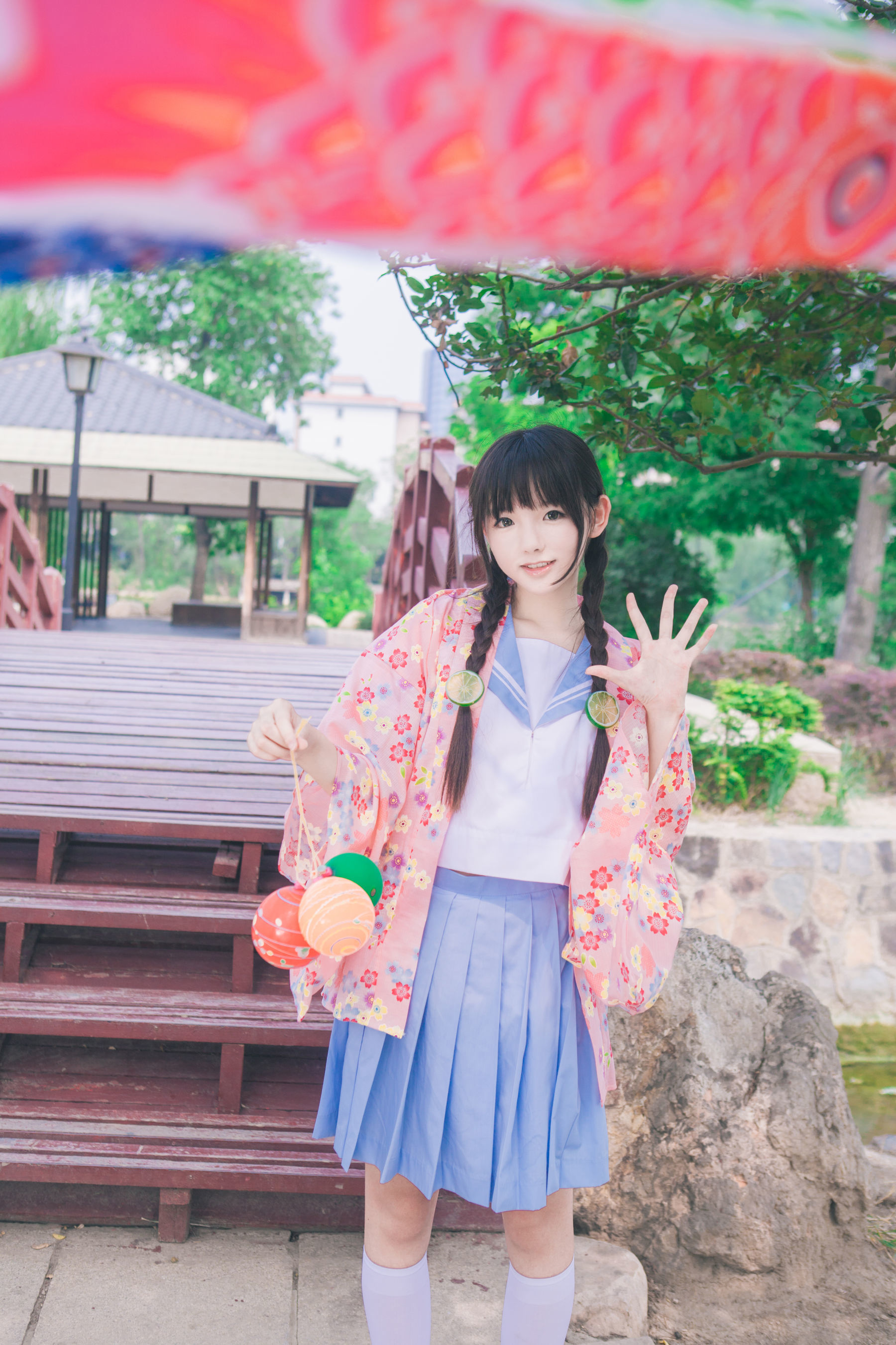 可爱妹妹樱群 和服 Cosplay-第3张