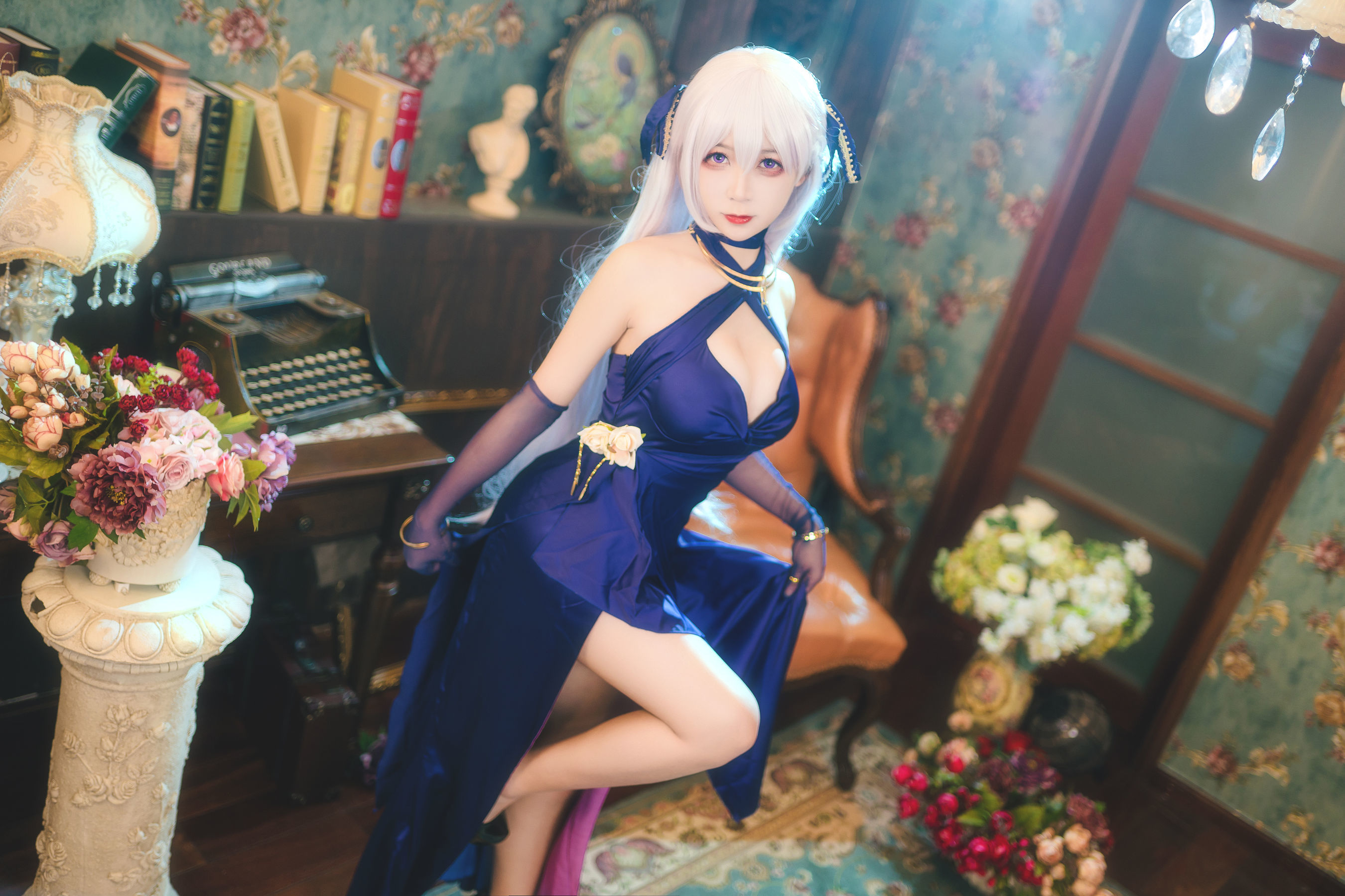 动漫博主樱落酱w 贝法礼服 Cosplay-第3张