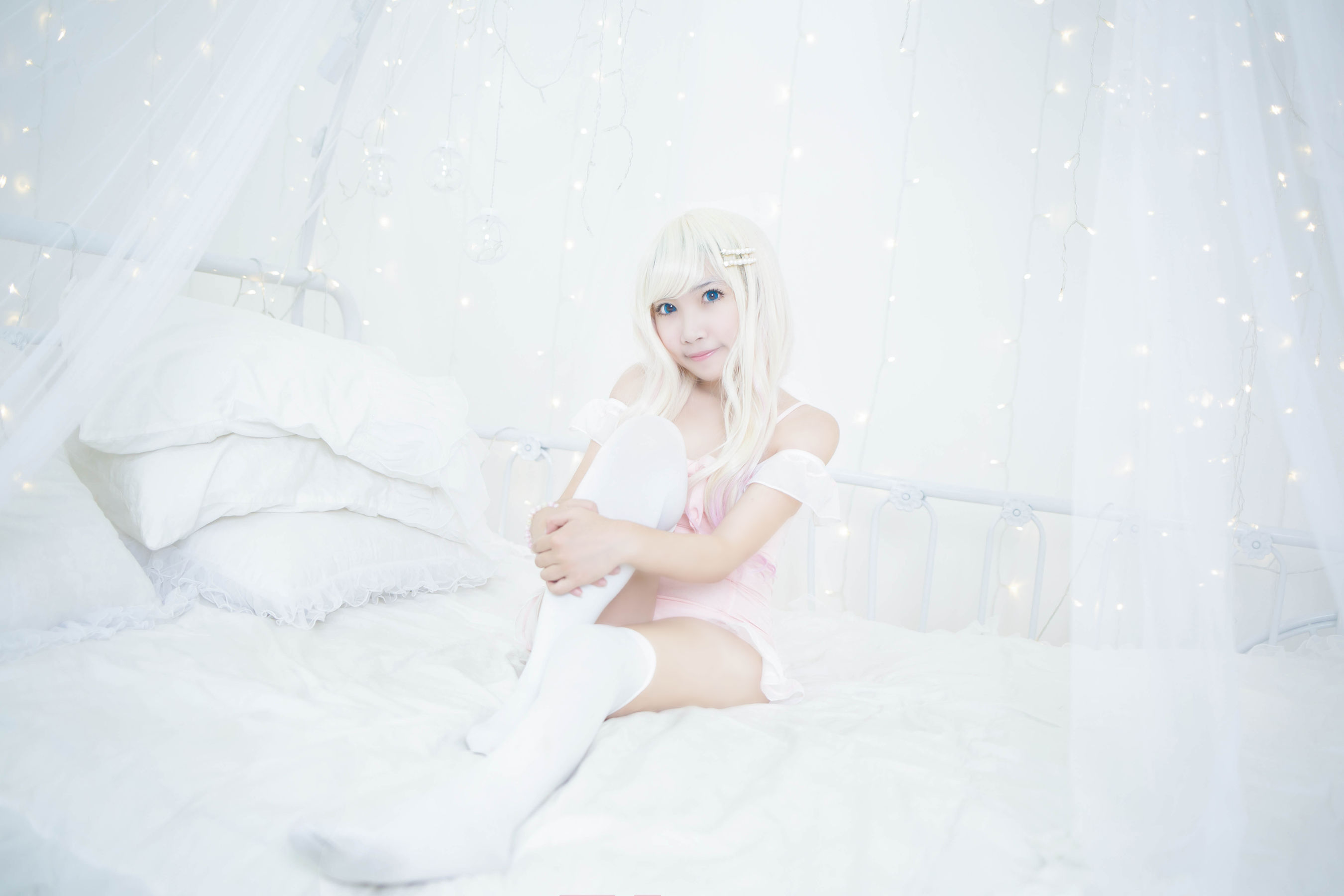 萝莉蜜嘟喵 粉色泳衣 Cosplay-第2张