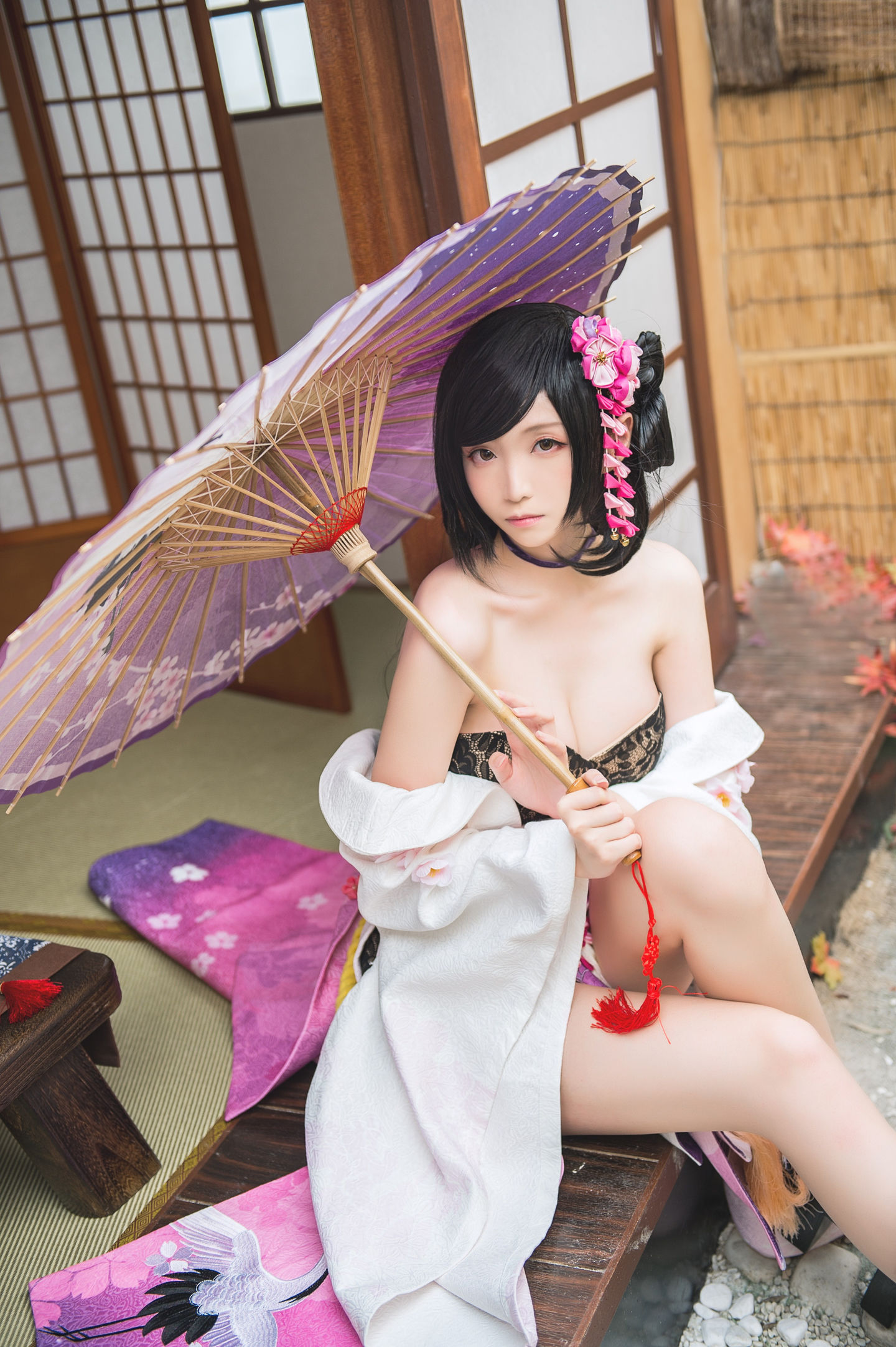 长腿Coser青青子Js – 镇魔曲夜樱+玉藻前 Cosplay-第3张