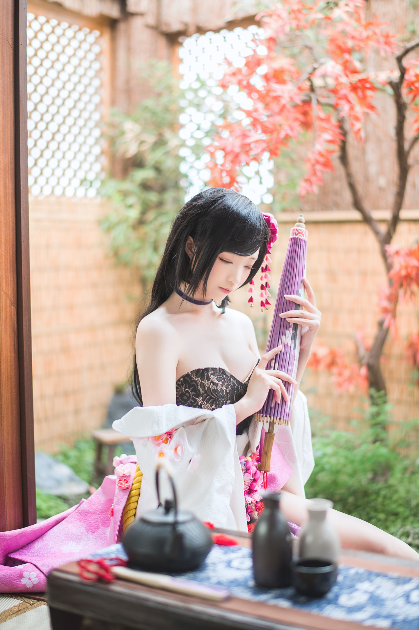 长腿Coser青青子Js – 镇魔曲夜樱+玉藻前 Cosplay-第4张