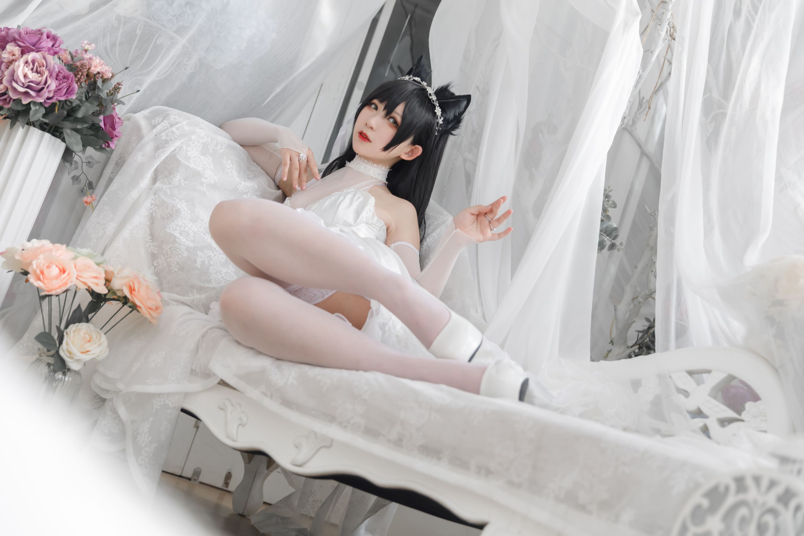 动漫博主樱落酱w – 爱宕花嫁 Cosplay-第19张