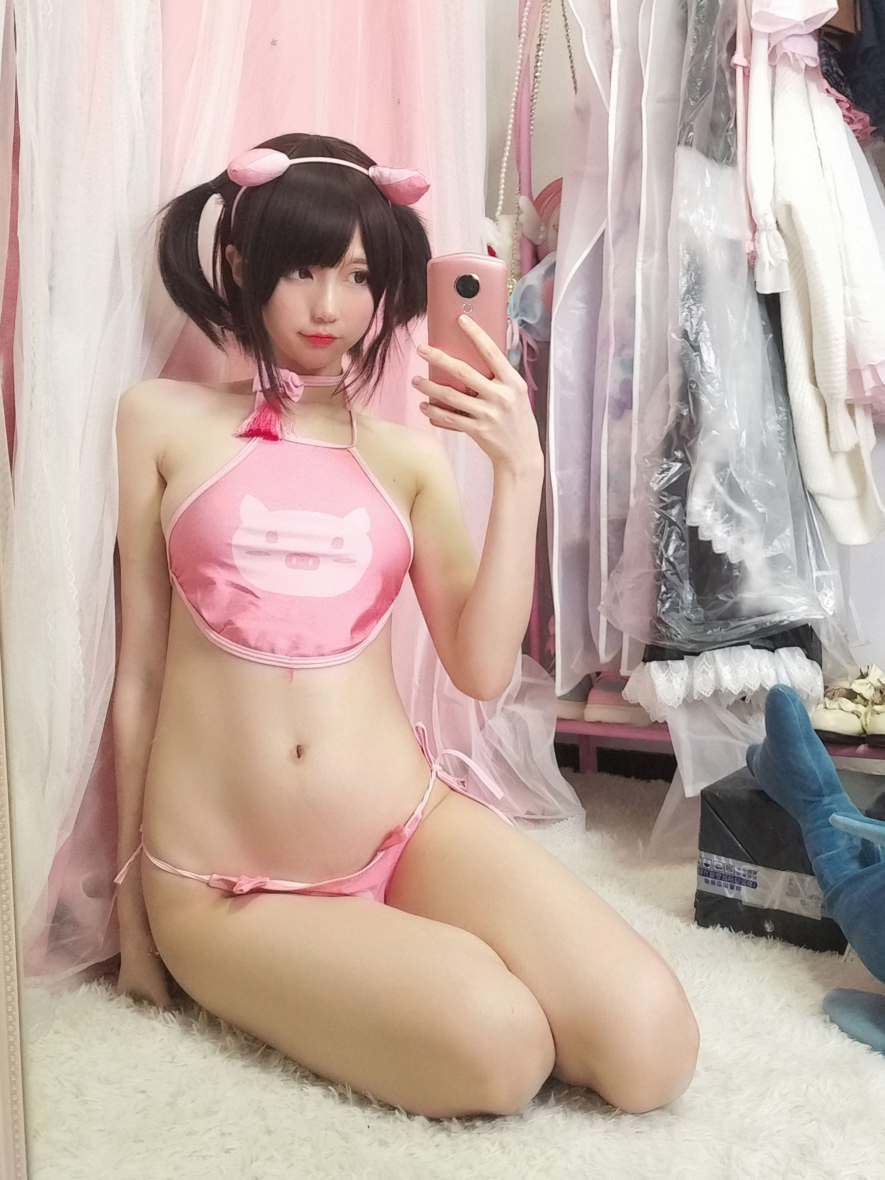 NAGISA魔物喵[fantia] – Pink pig Cosplay-第13张