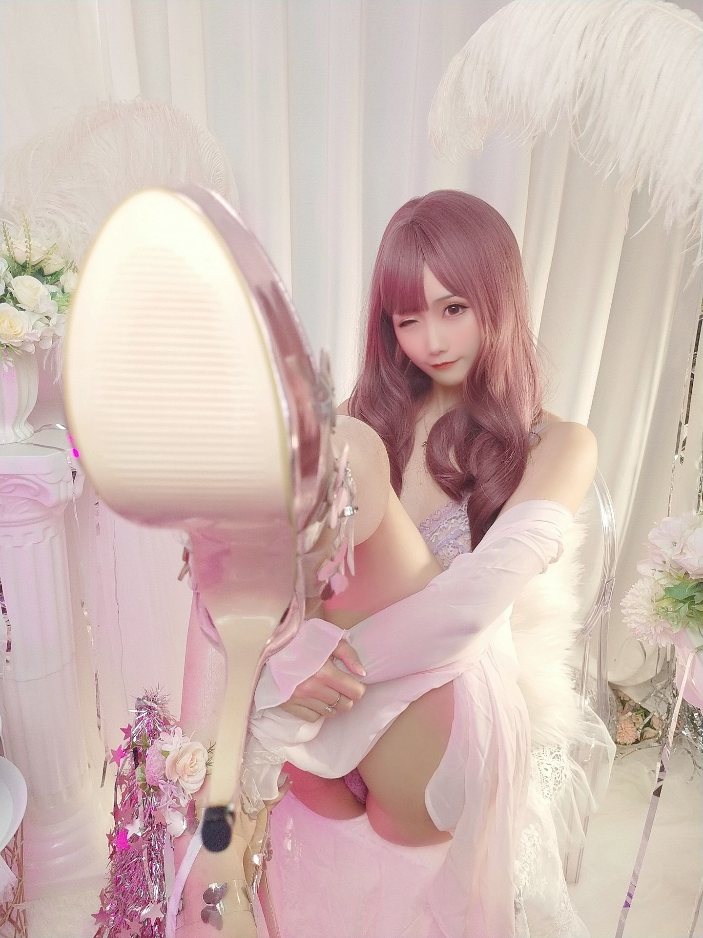 动漫博主曉美媽 – (圣诞自拍)紫色迷情 Cosplay-第1张