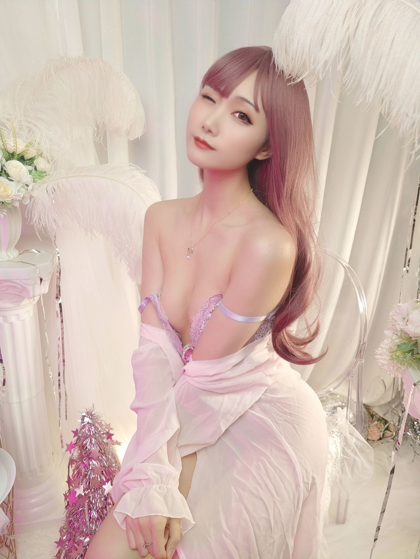 动漫博主曉美媽 – (圣诞自拍)紫色迷情 Cosplay-第3张
