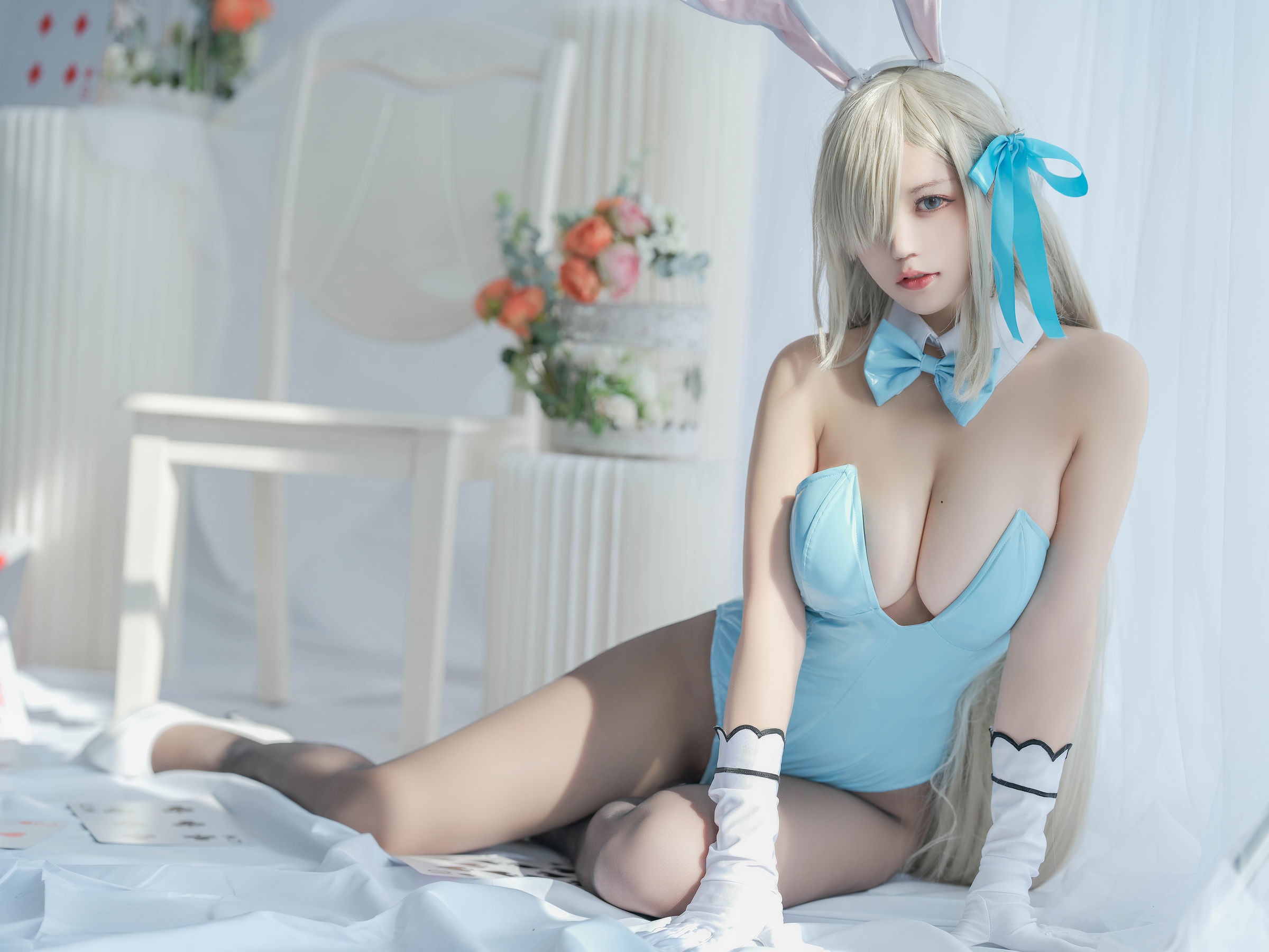 动漫博主小仓千代w – 明日奈 兔女郎 Cosplay-第3张
