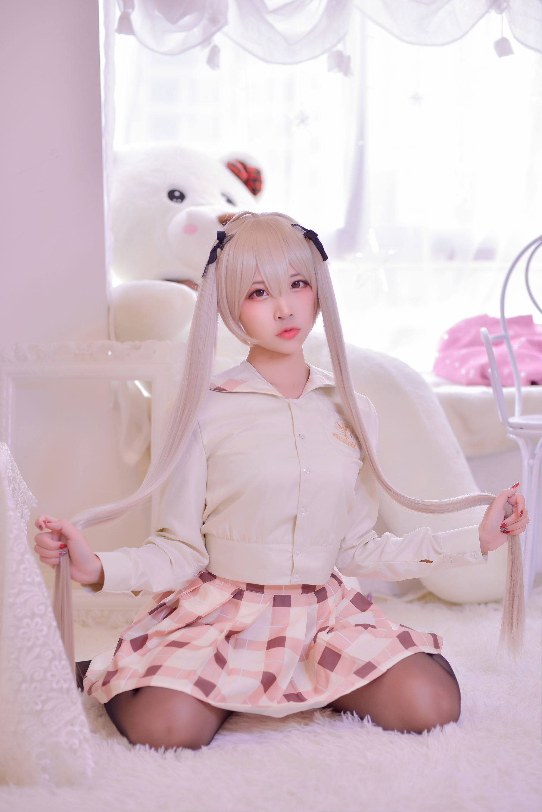 人气Coser二佐Nisa – 穹妹校服 Cosplay-第3张