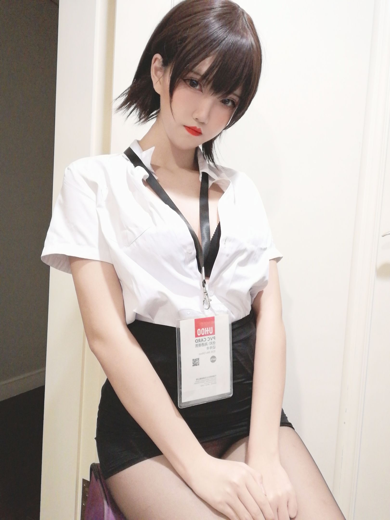 鬼马少女阿薰kaOri 黑丝OL Cosplay-第1张