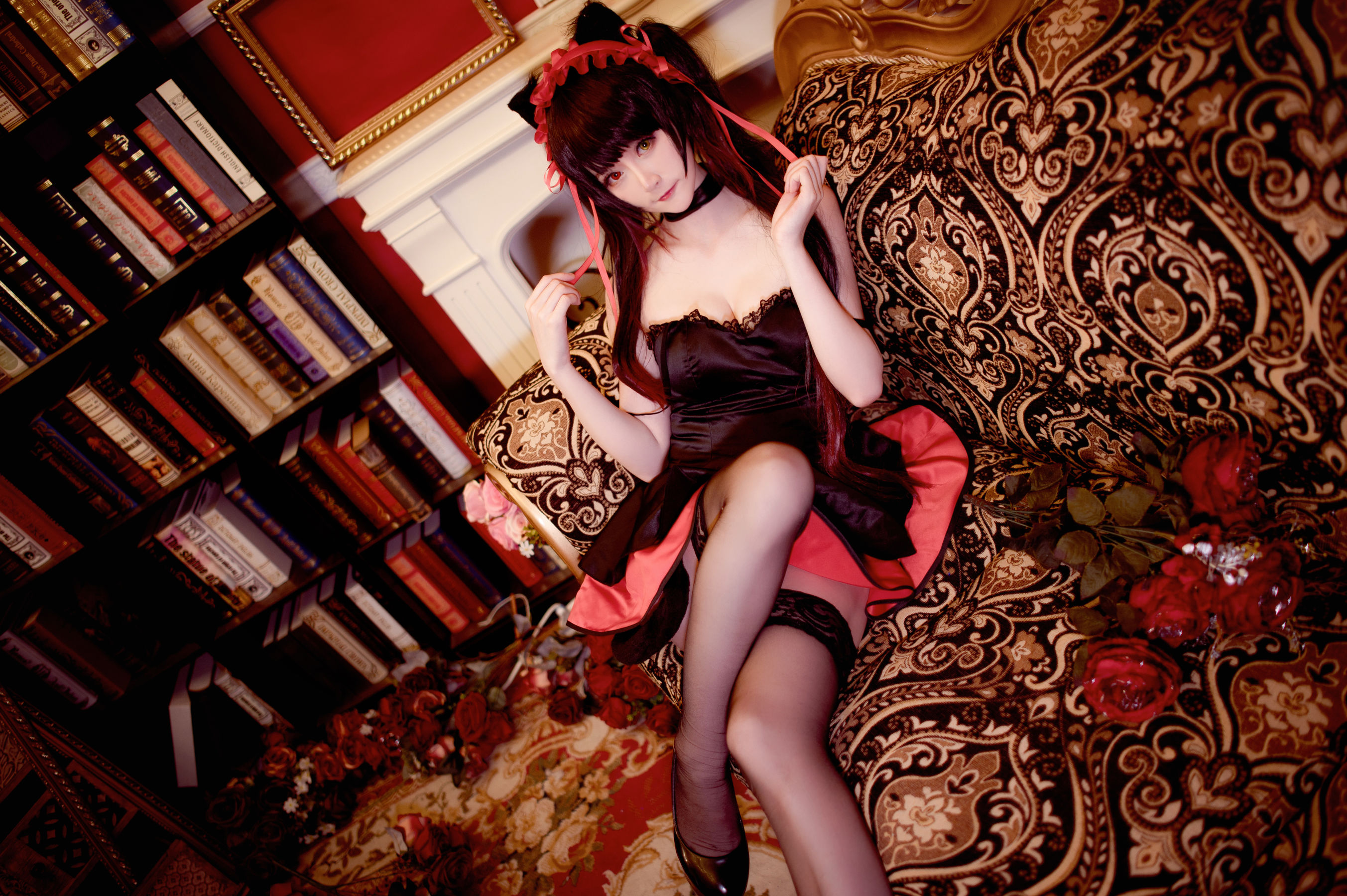 [Cosplay写真] 萌宠博主yui金鱼 – 时崎狂三 黑裙 Cosplay-第3张